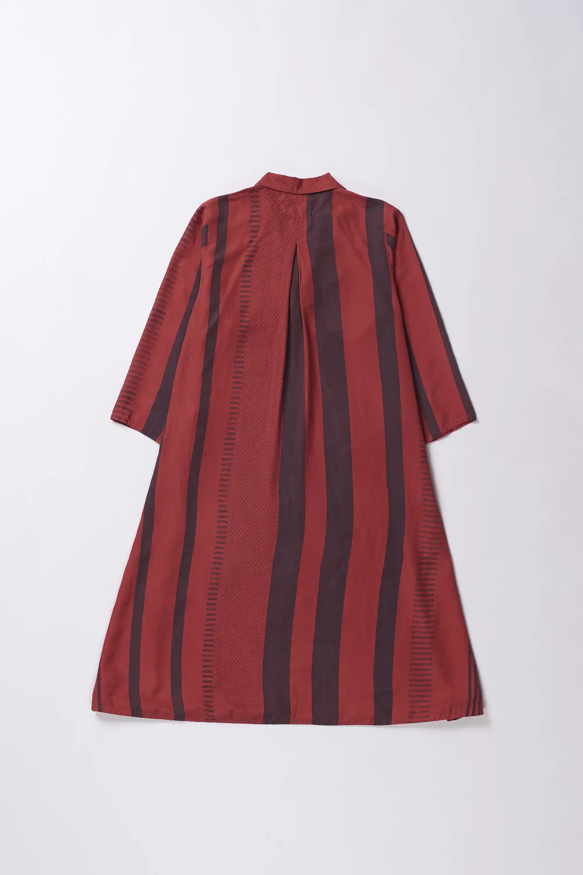 Block Print Silk Dress in Crimson Pink