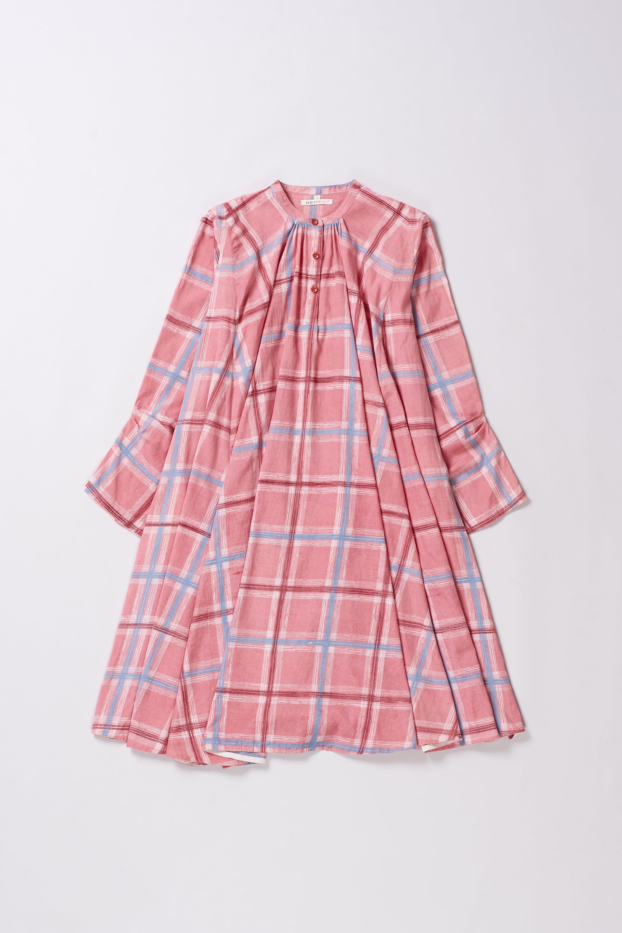 CHALK PINK COTTON SILK BLEND WOMEN DRESS