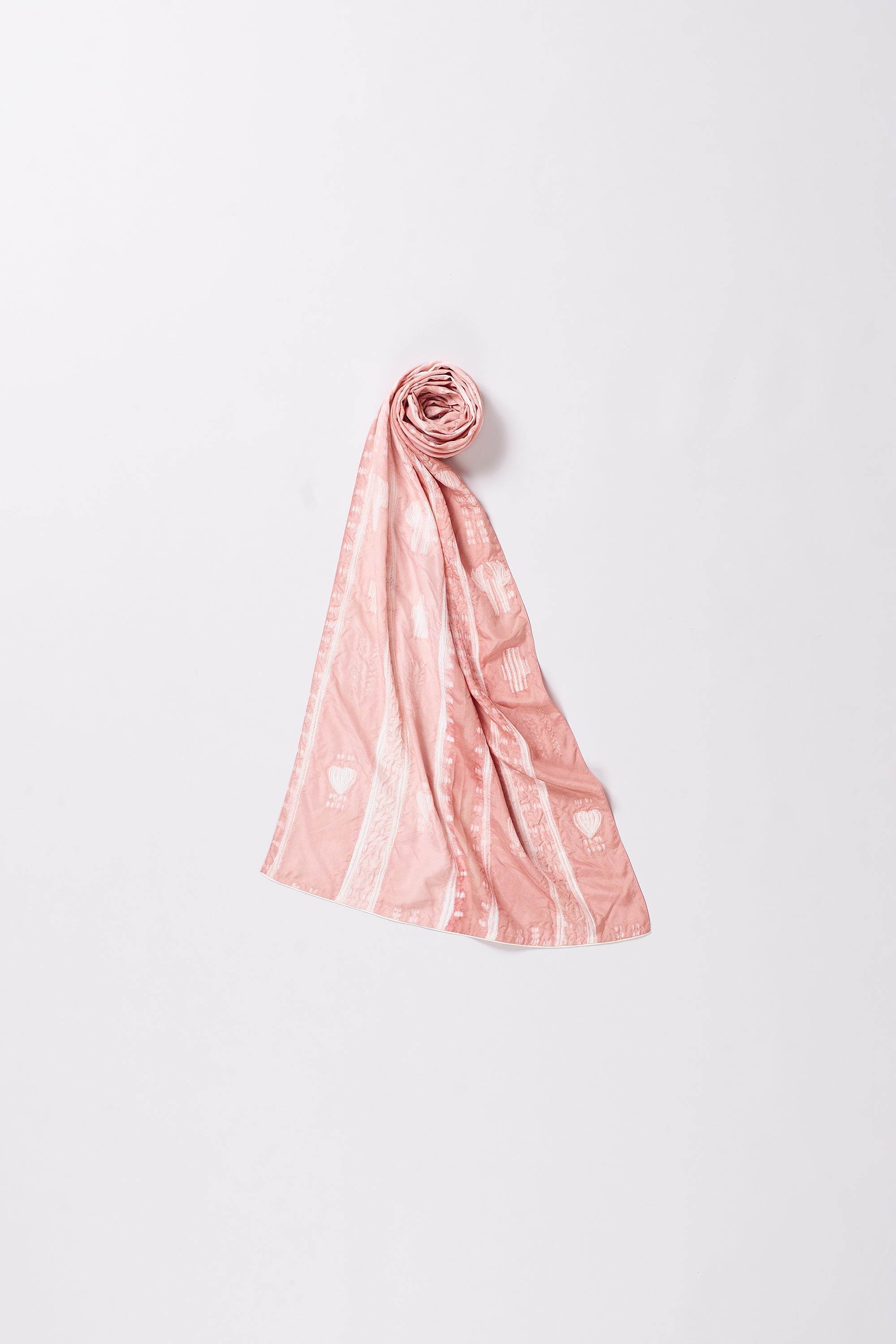 Chalk Pink Shibori Soft Silk Scarf