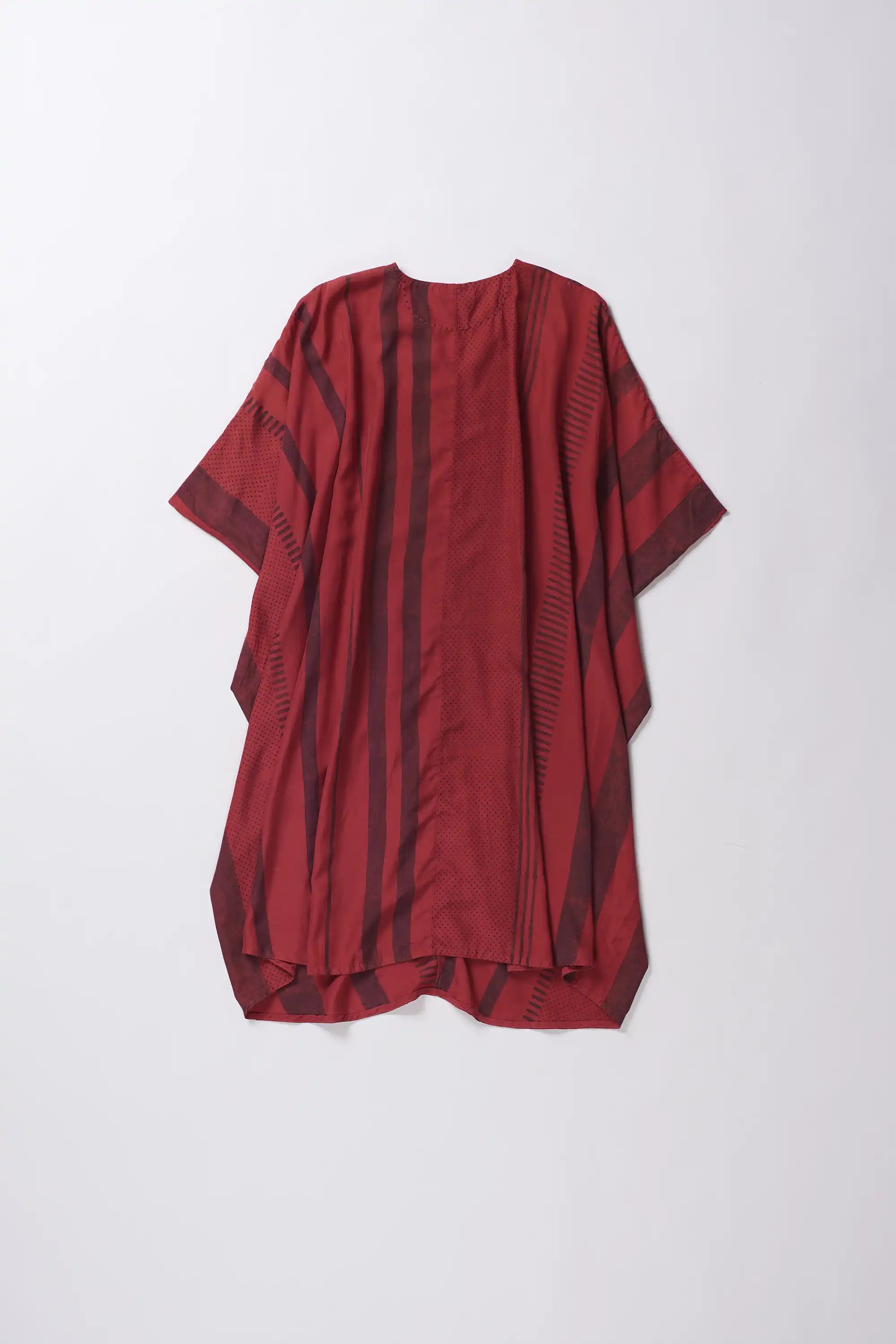 Block Print Silk Kaftan Dress