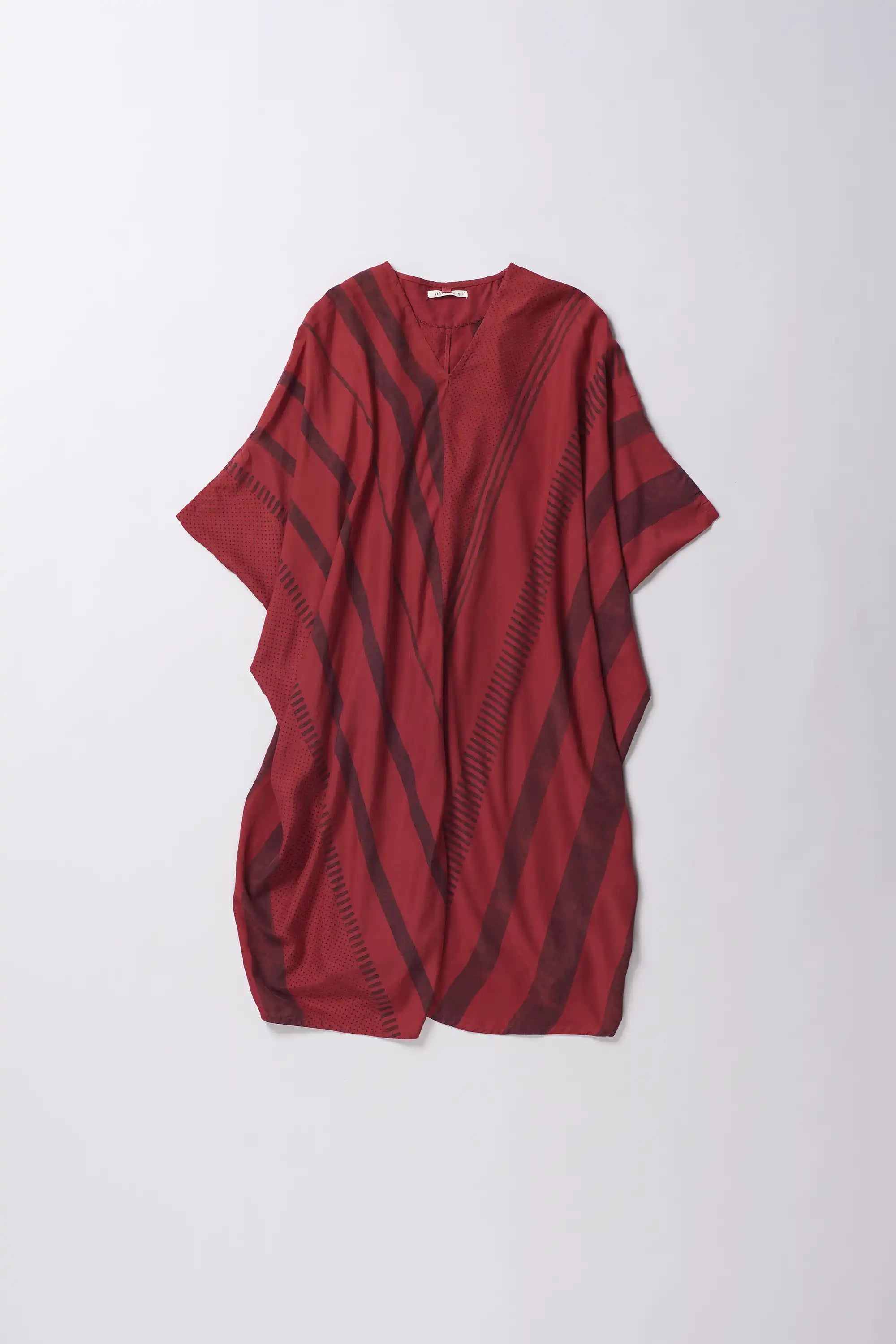 Block Print Silk Kaftan Dress