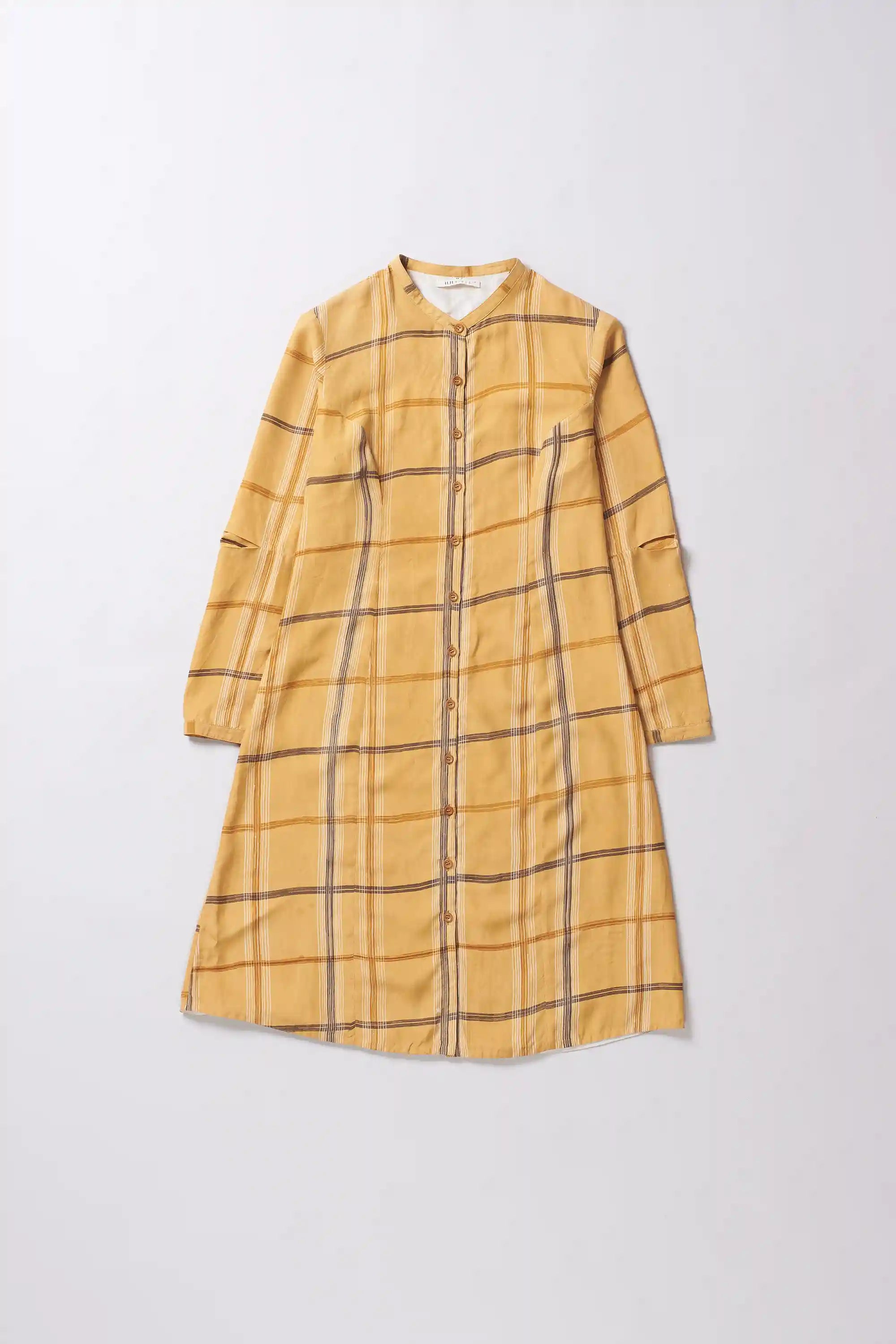Mustard Yellow Checked Dress