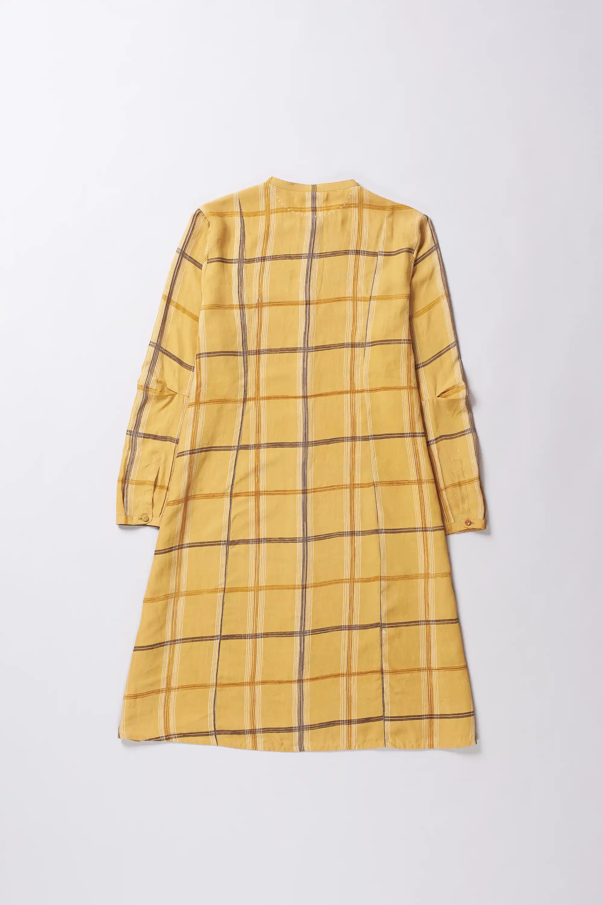 Mustard Yellow Checked Dress