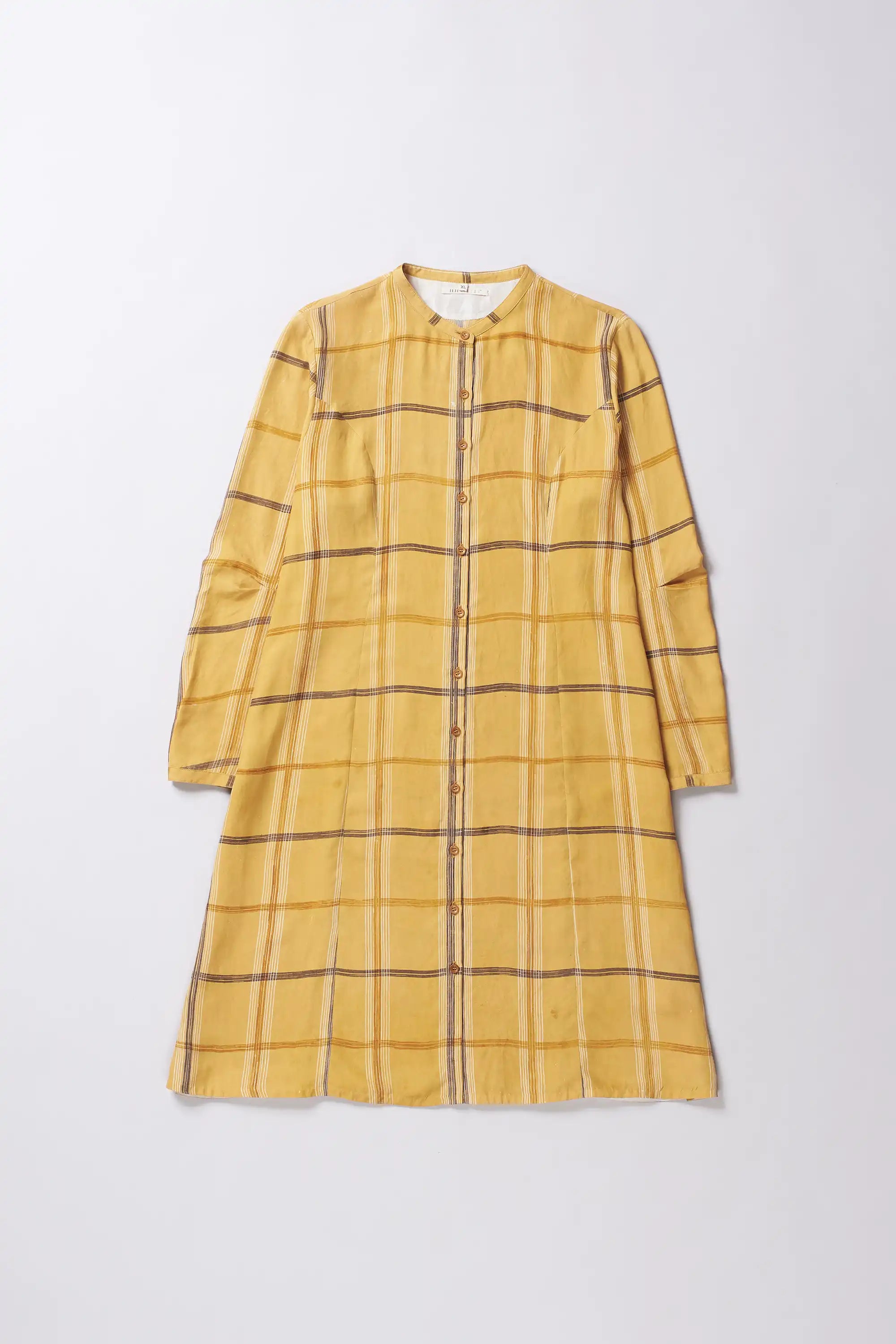 Mustard Yellow Checked Dress