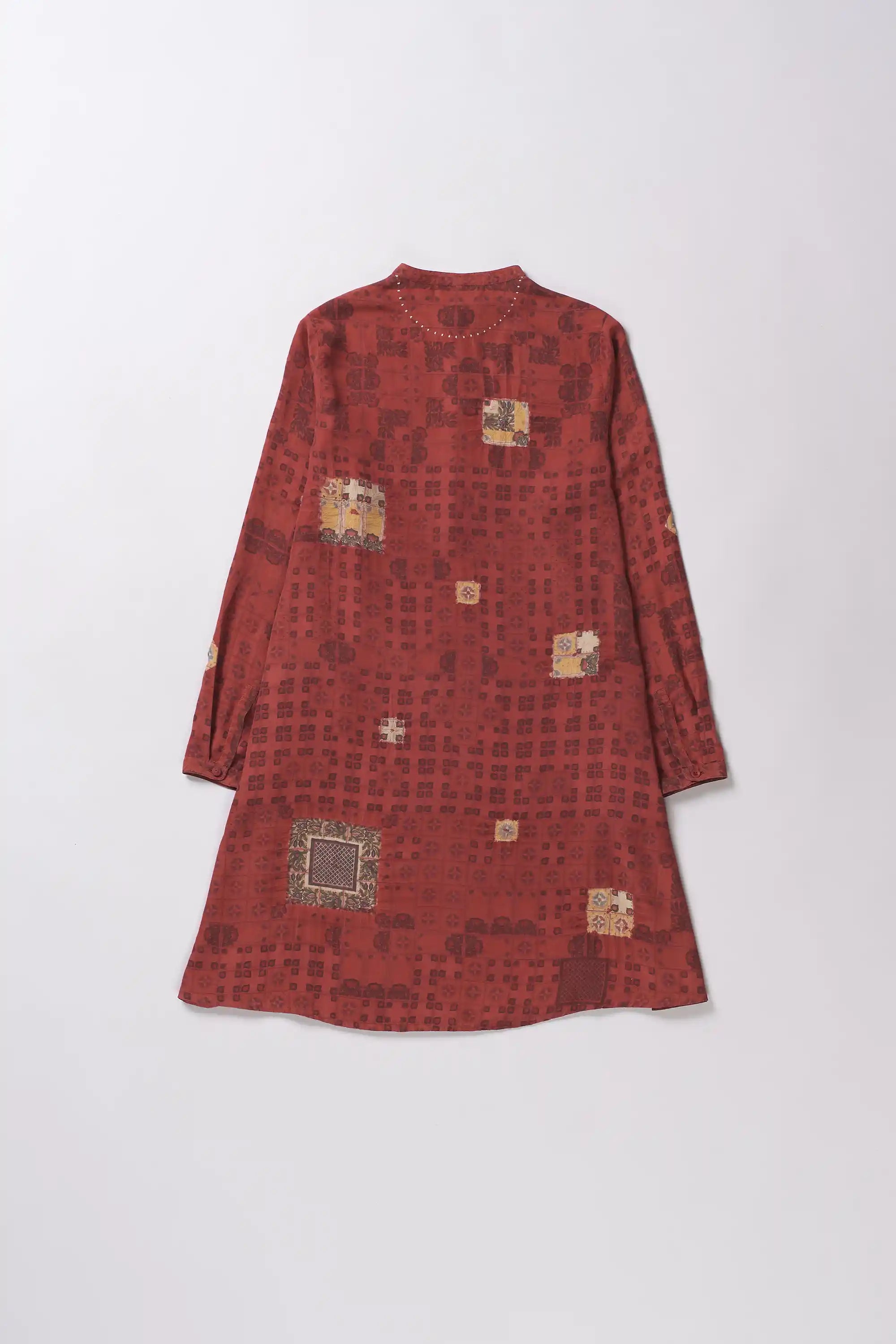 Chettinad Inspired Flared Silk Shibori Dress