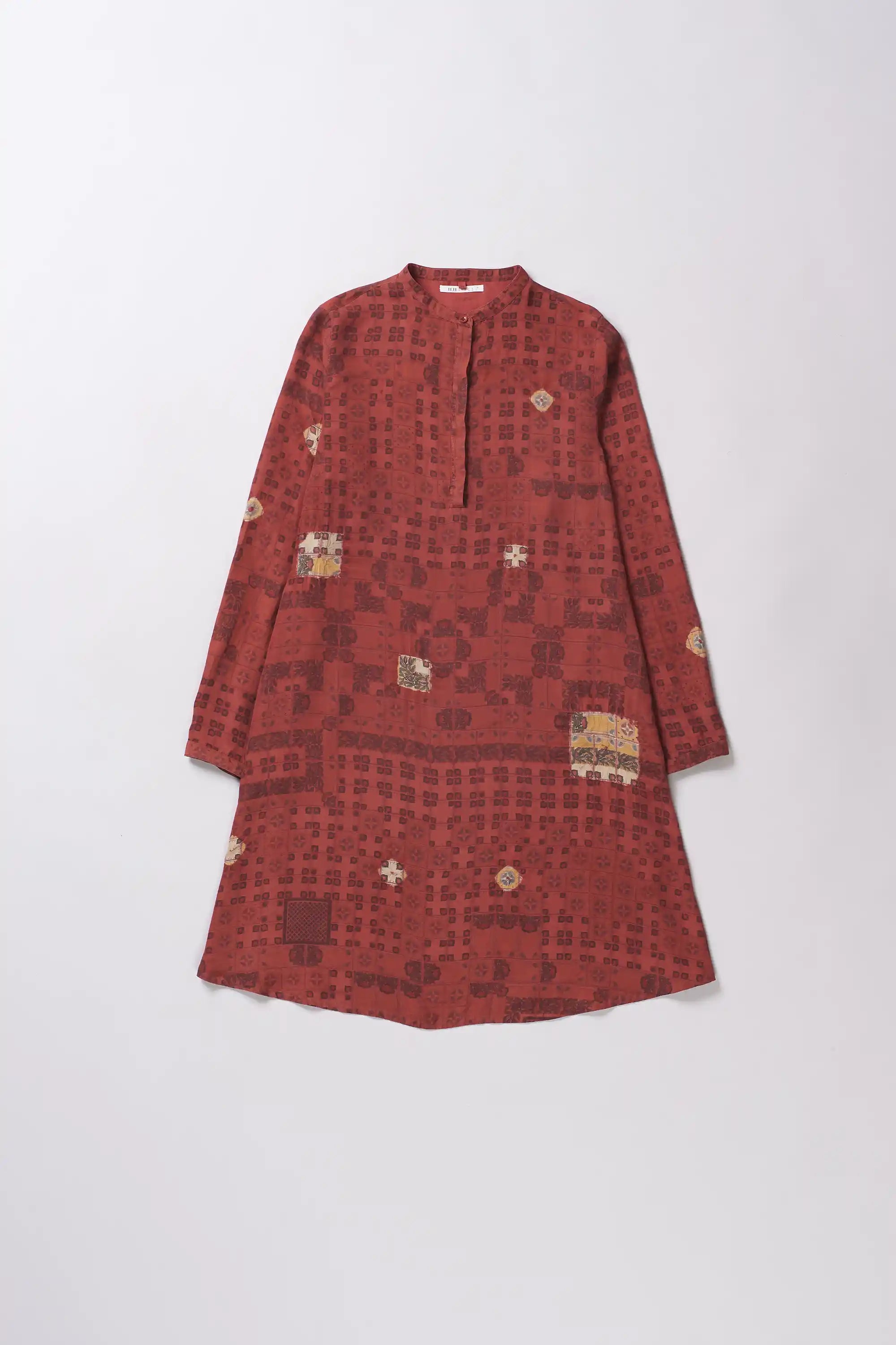 Chettinad Inspired Flared Silk Shibori Dress