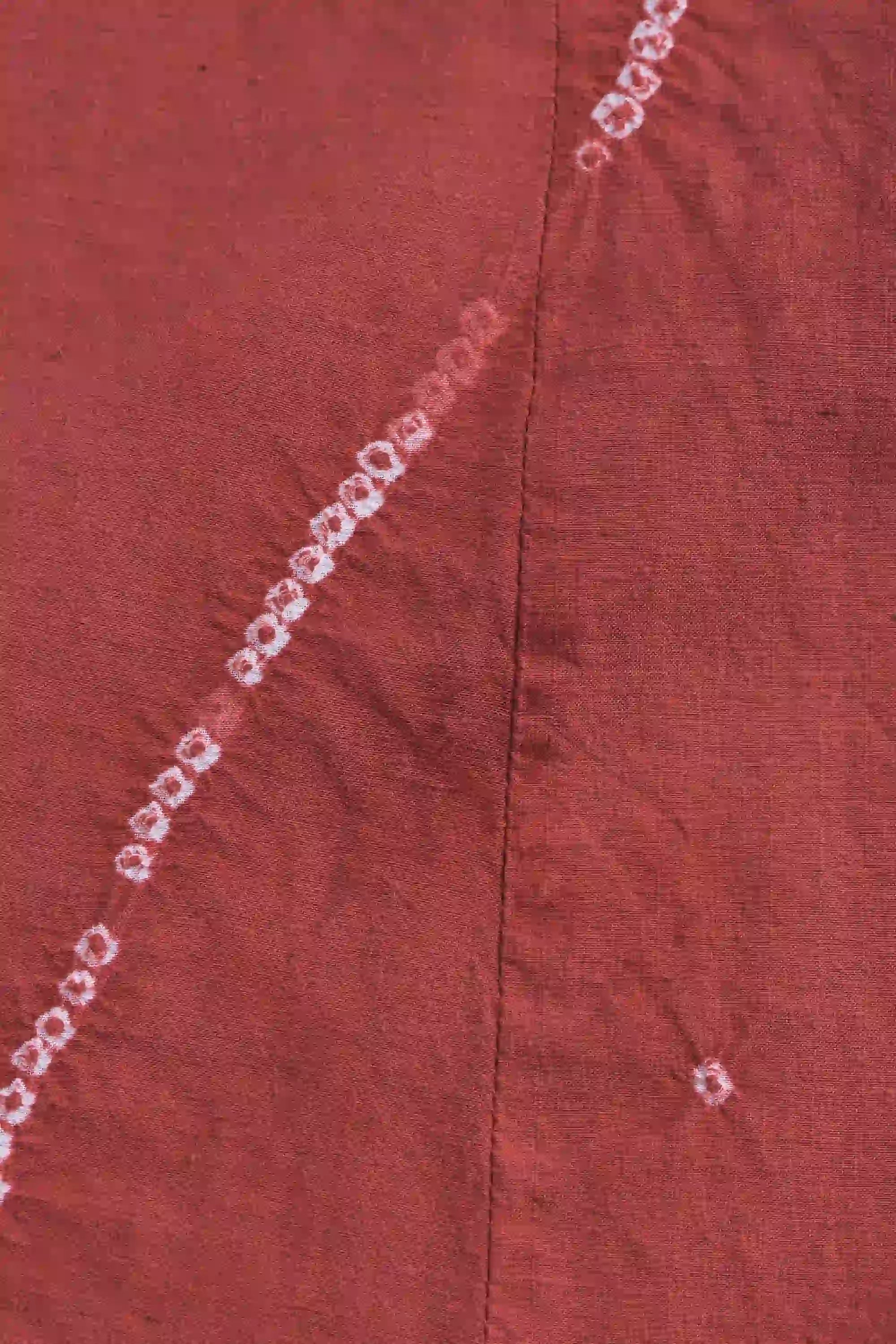 Bandhani Cotton Silk Blend Dress in Red