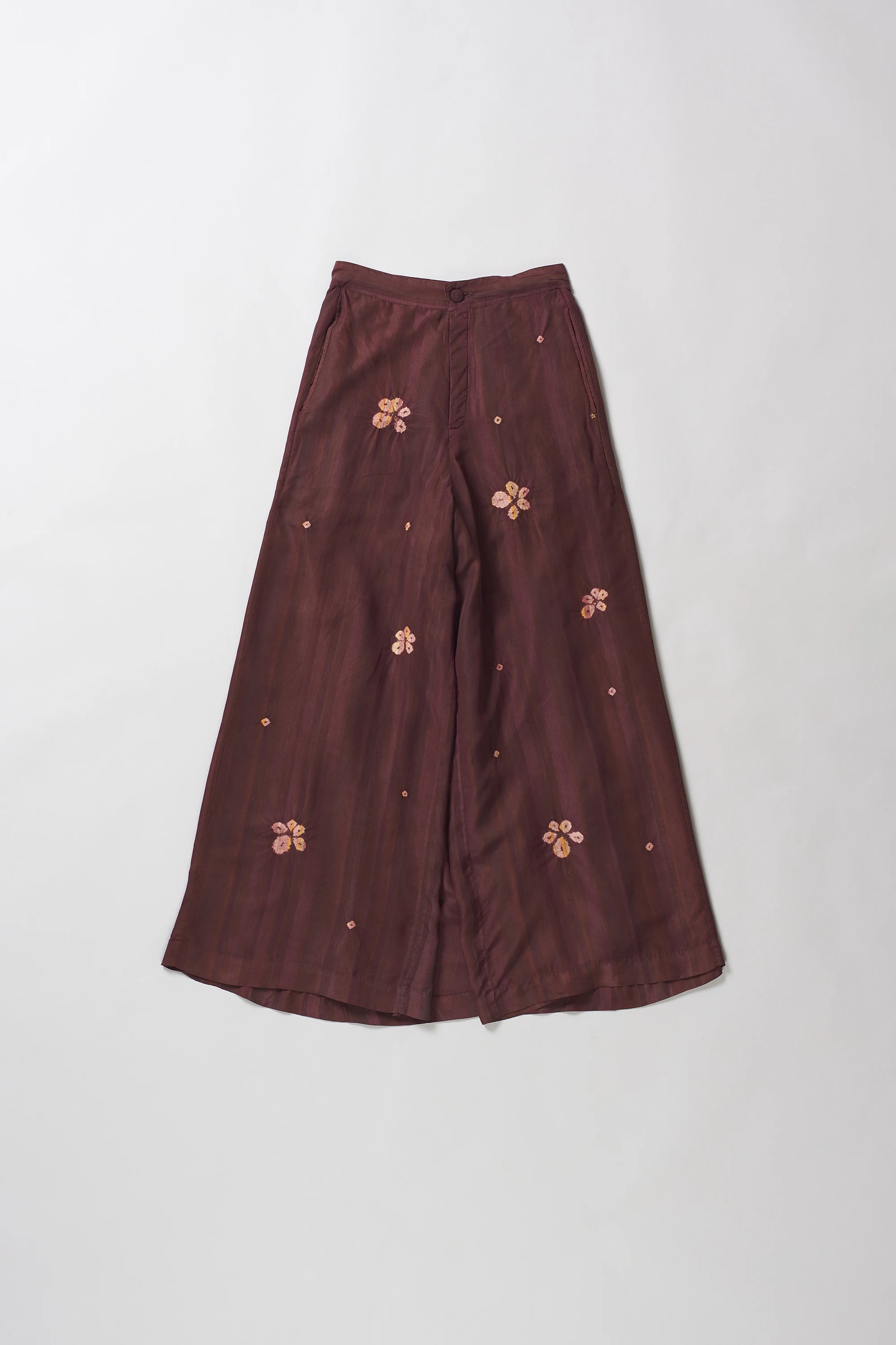 Purple Red Silk Shibori Pant