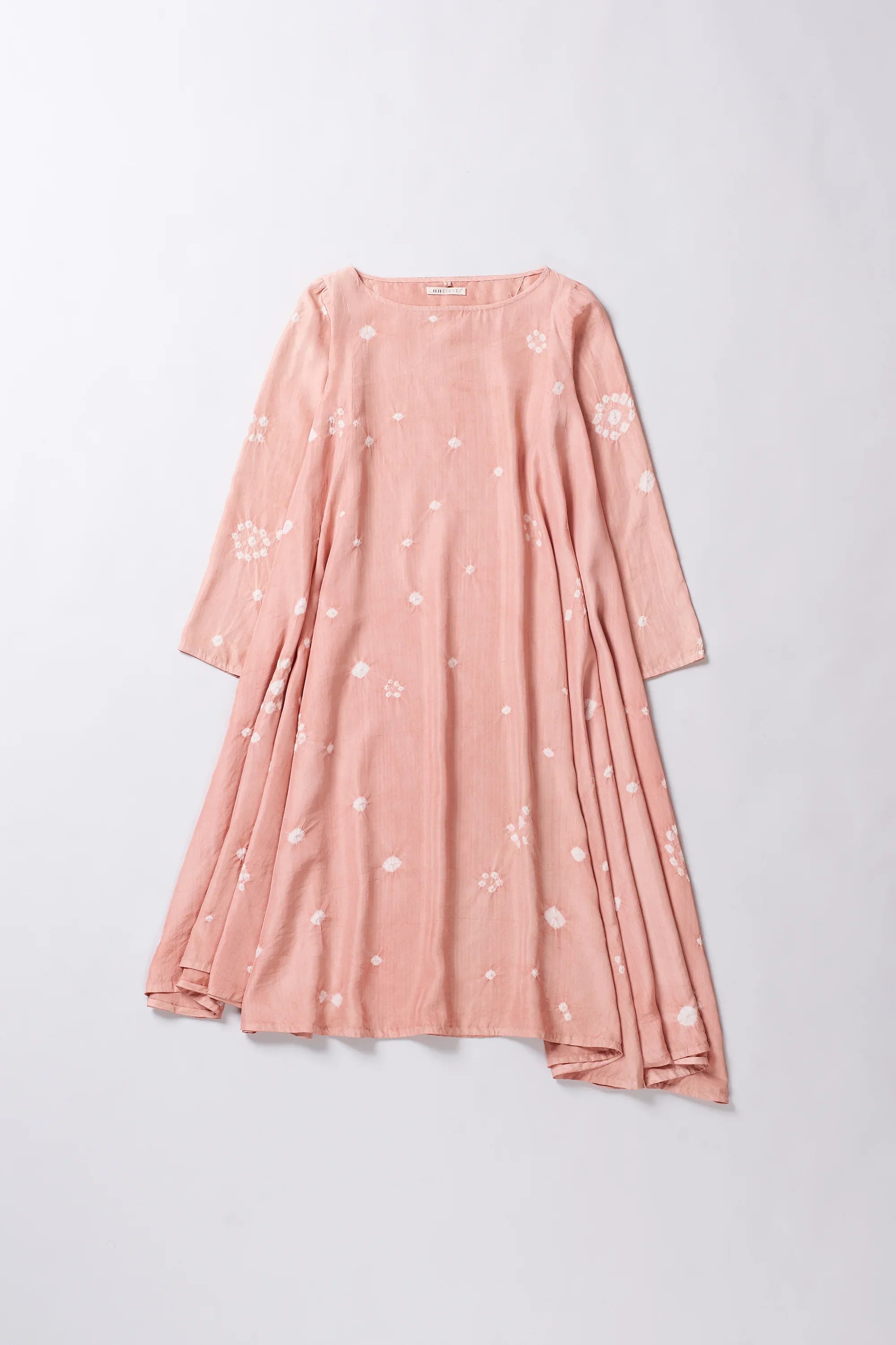 Chalk Pink Bandhani Silk Dress