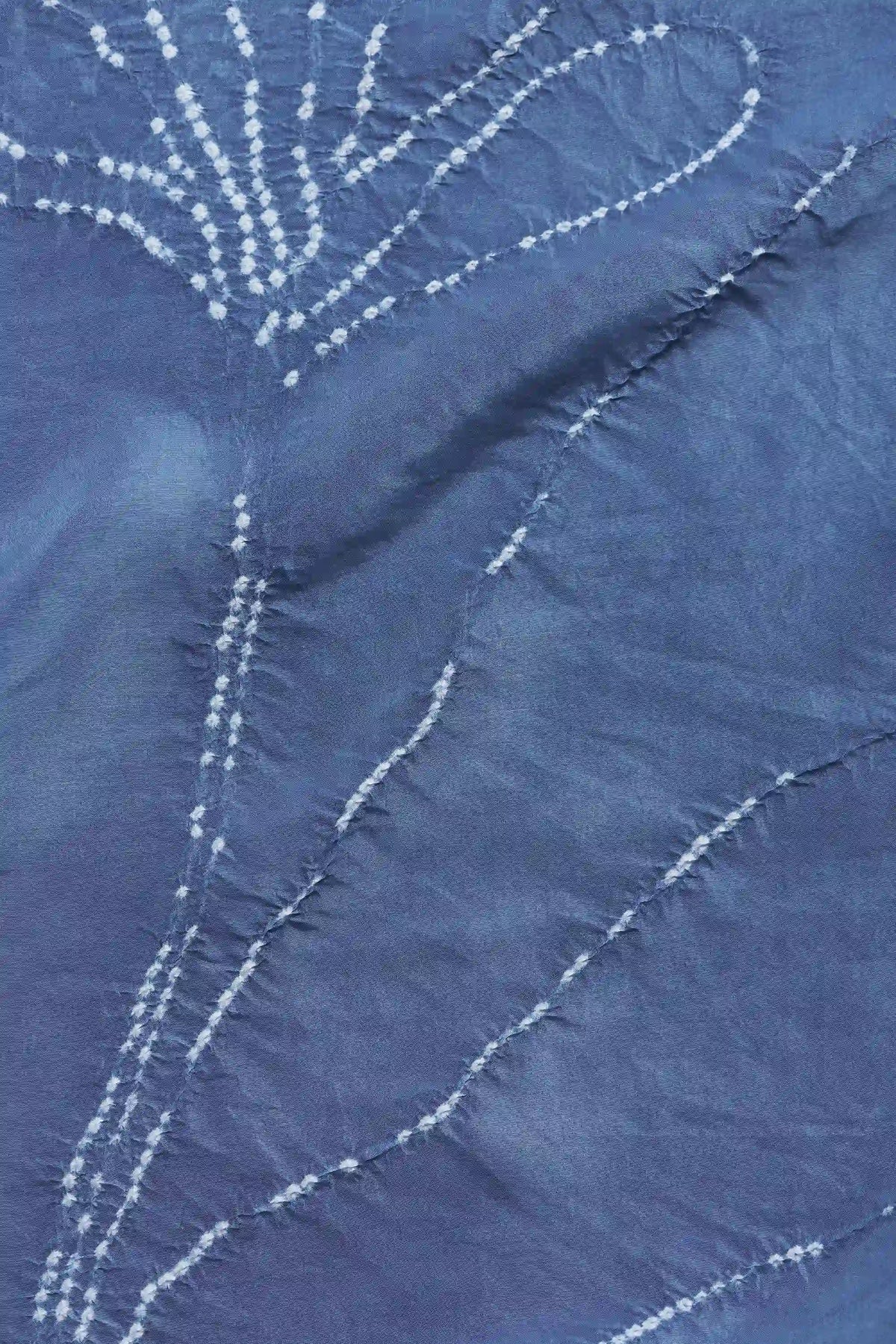 Light Indigo Silk Bandhani Scarf