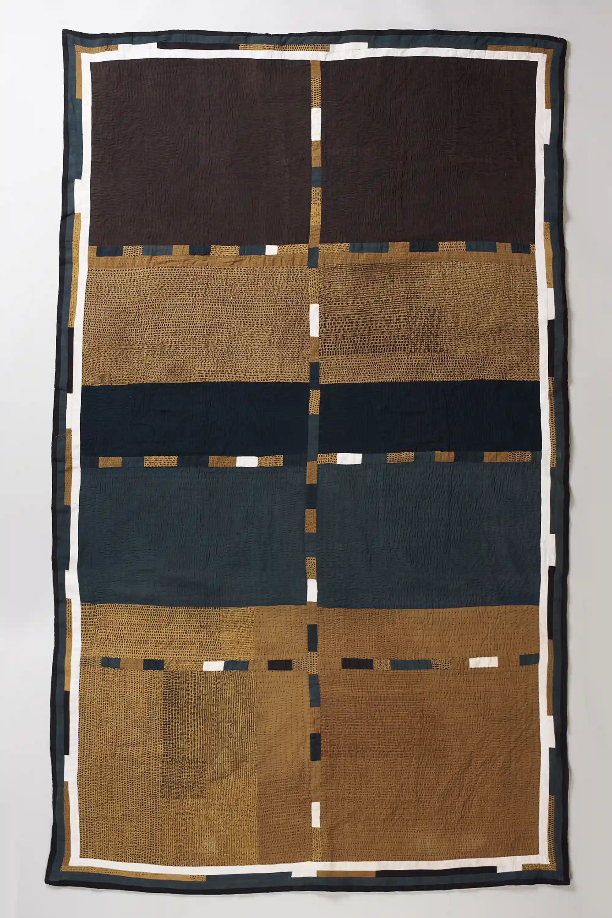Black patchwork quilt