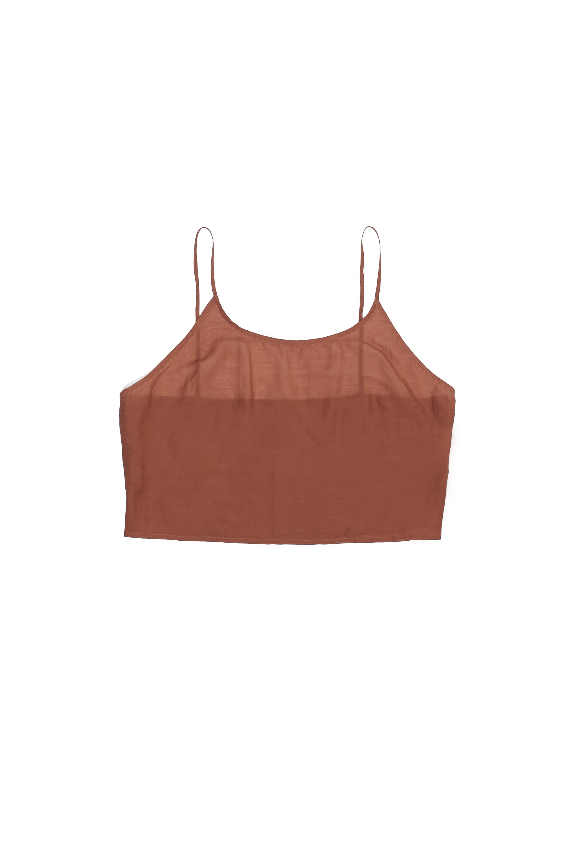 CROP TOP DYED IN BRICK RED