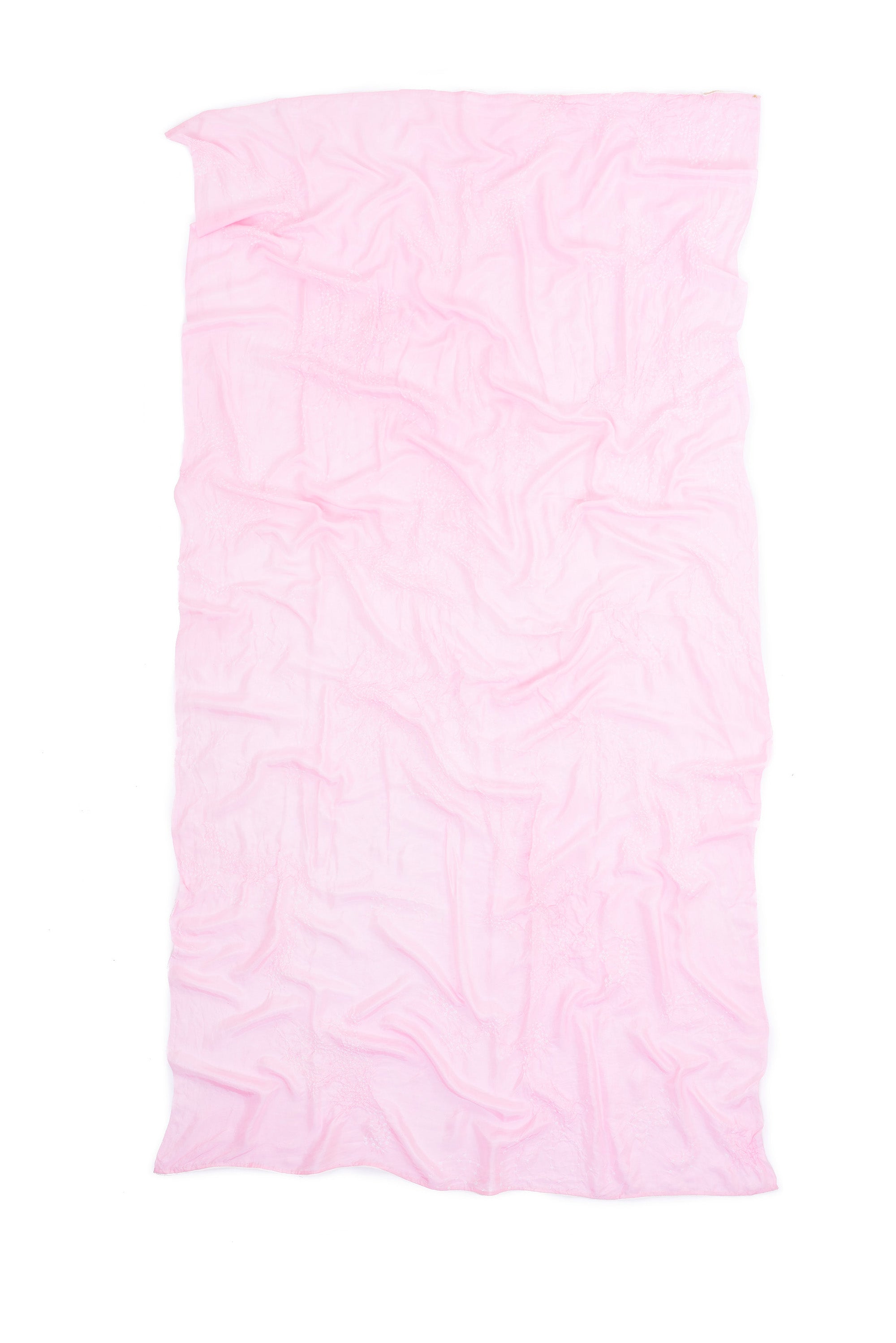 Pink Wood Silk With Bandhani Scarf