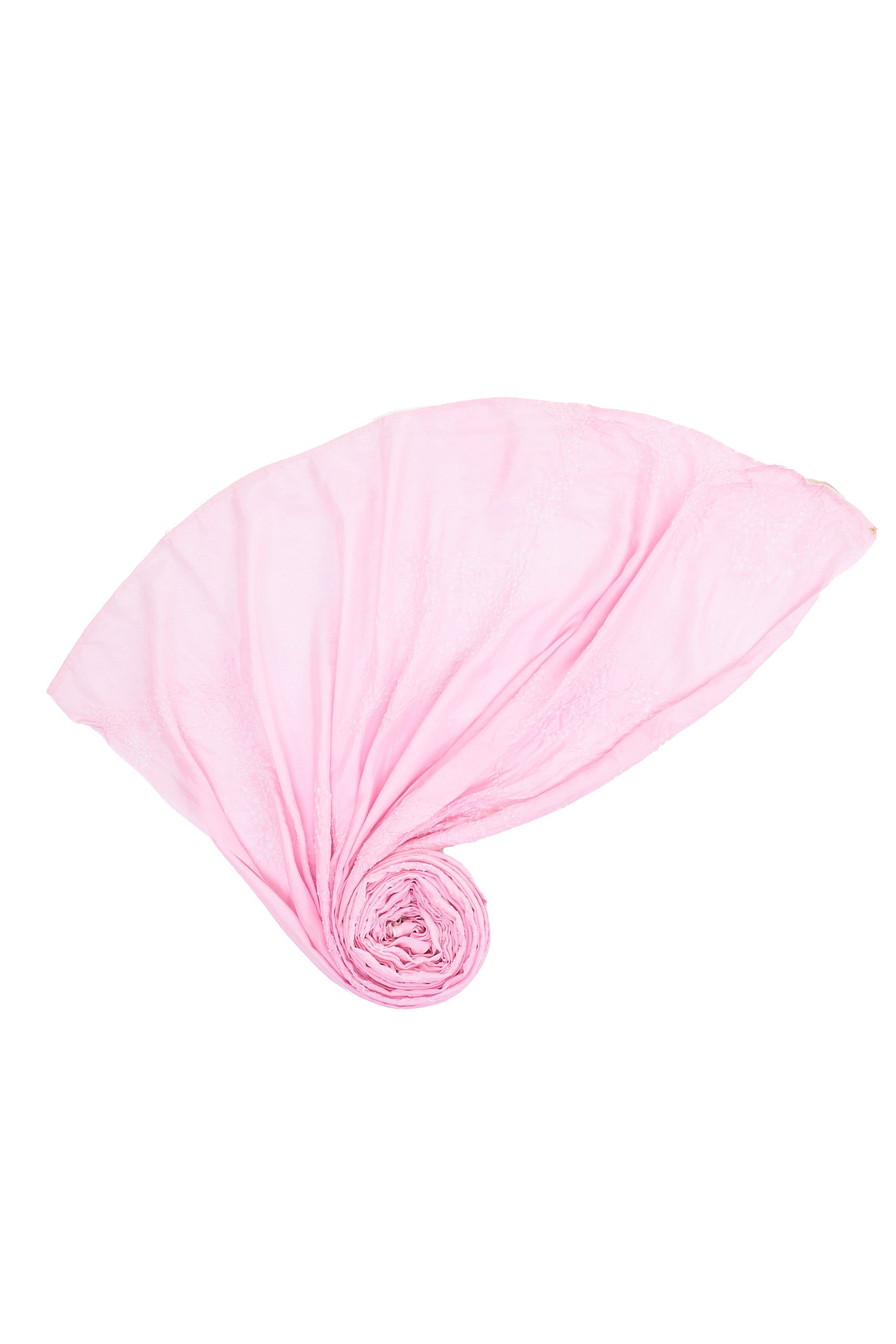 Pink Wood Silk With Bandhani Scarf