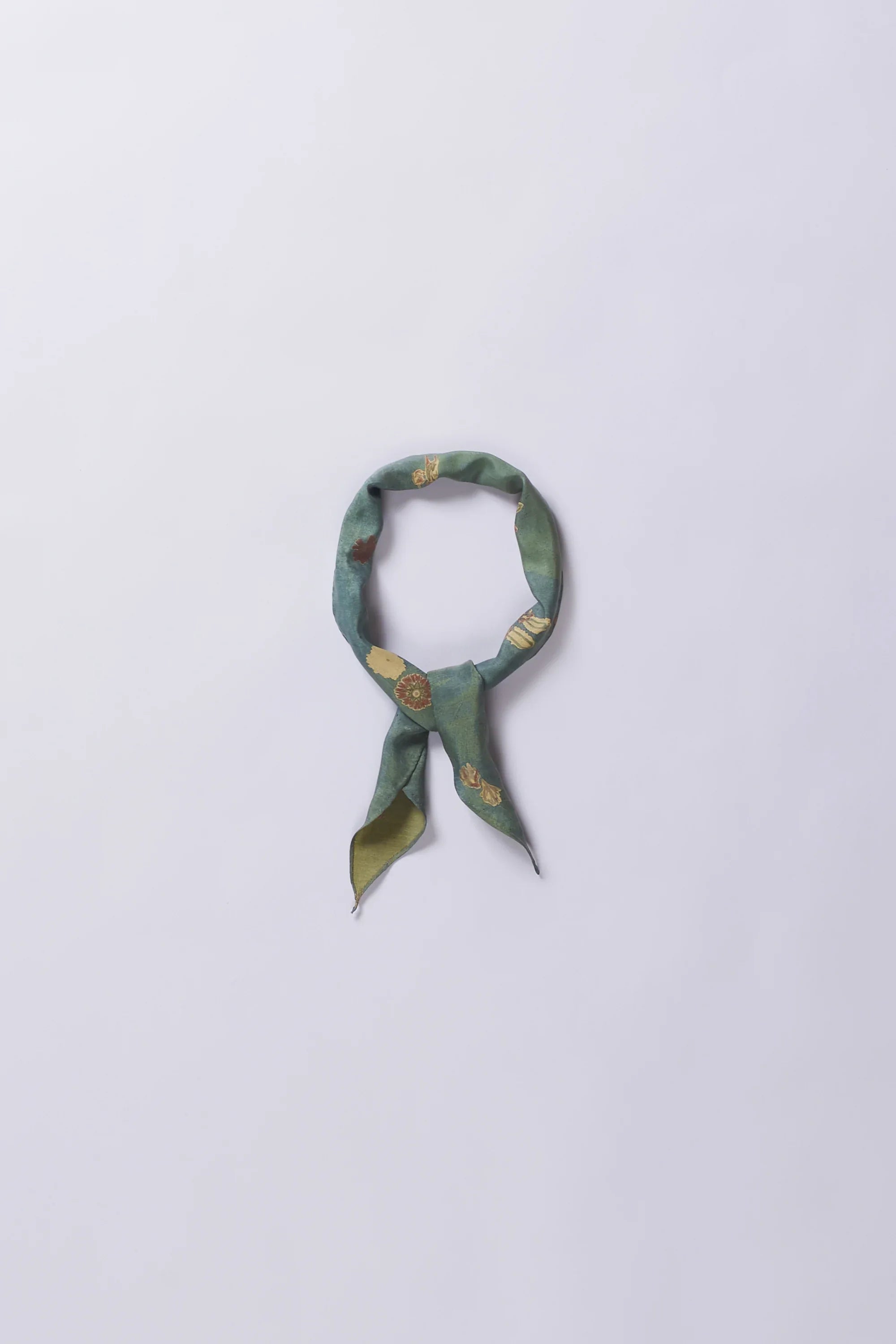 Leaf Green Screen Printed Silk Bandana