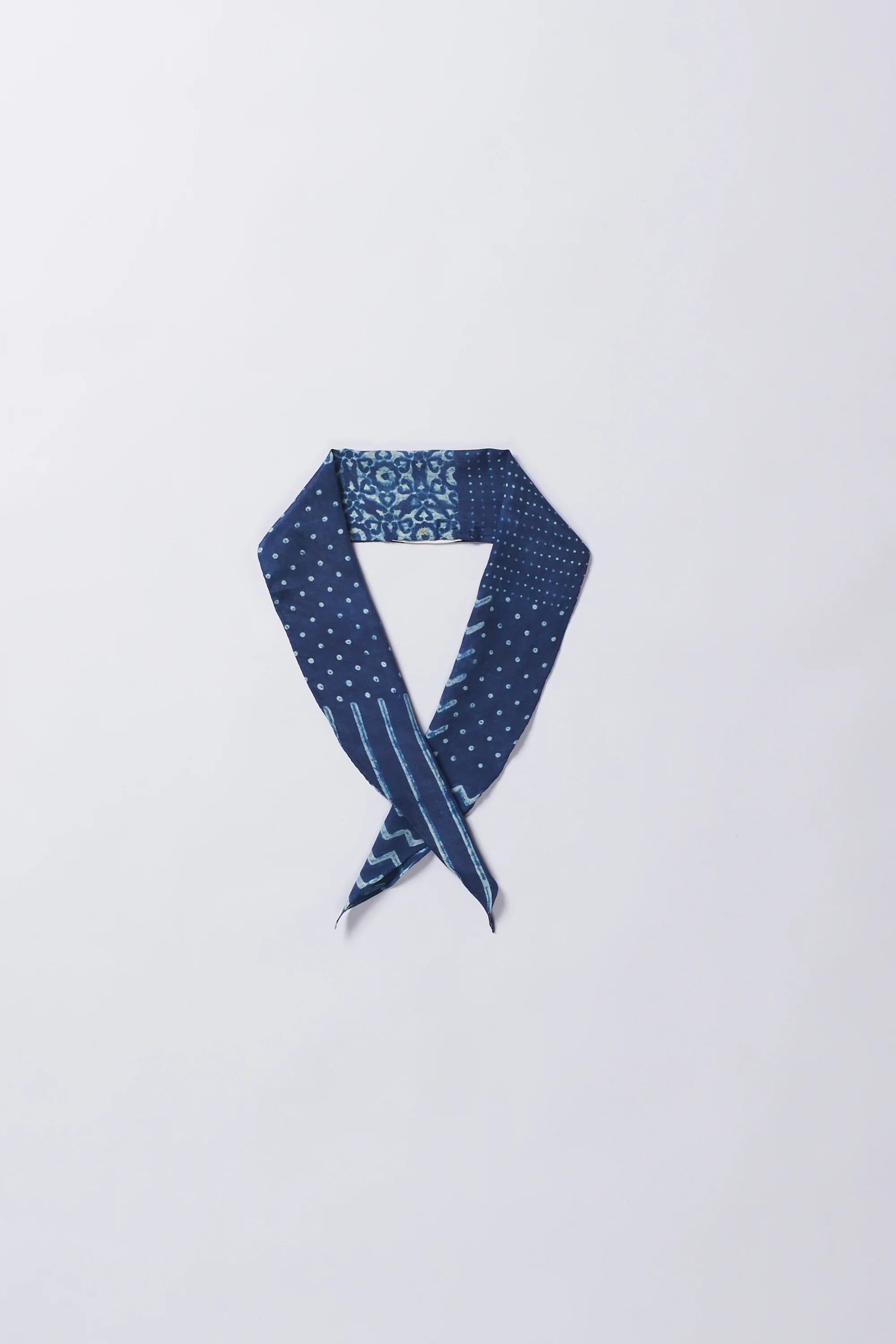 Indigo Silk Screen Printed Bandana
