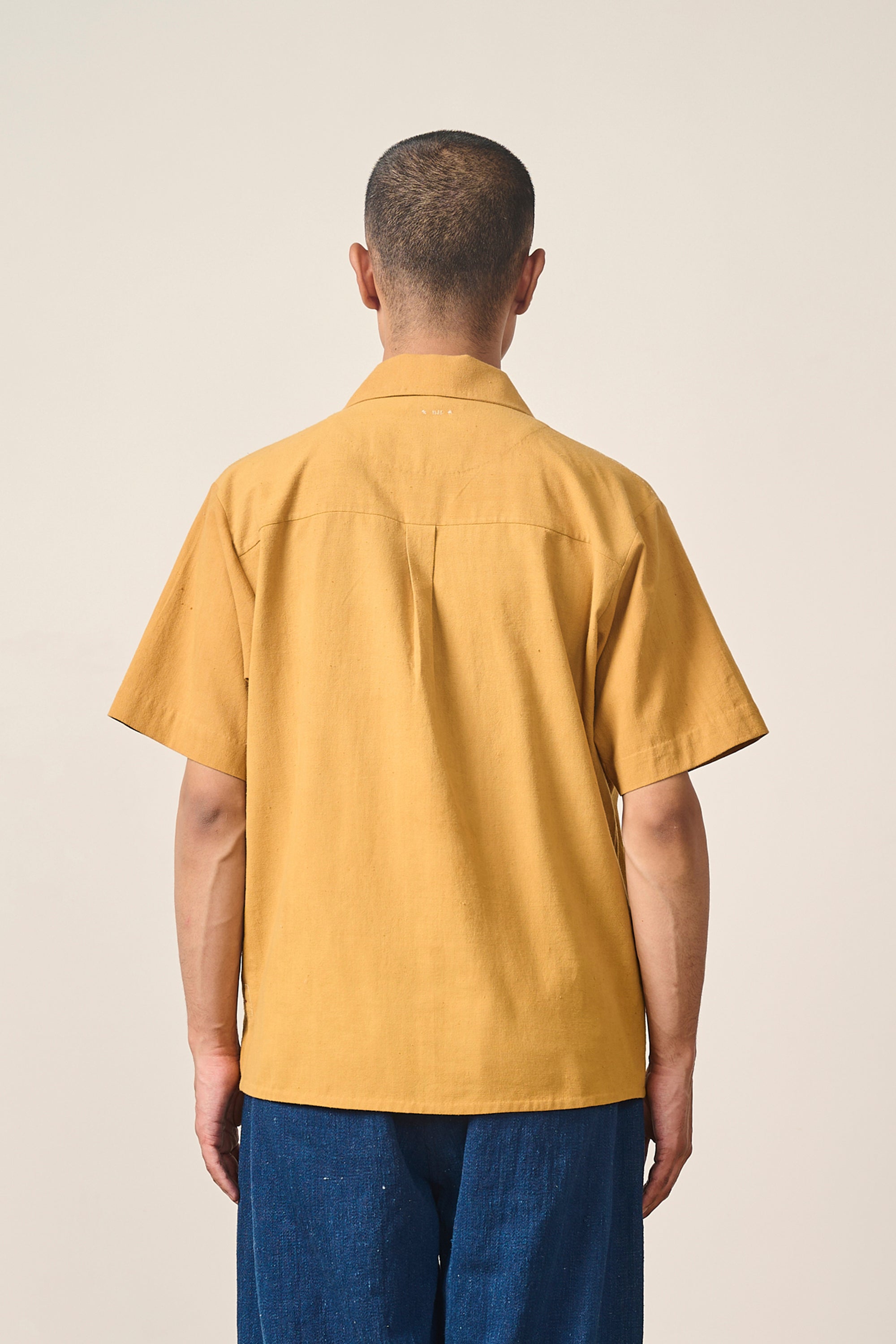 MUSTARD YELLOW CAMP COLLAR SHIRT