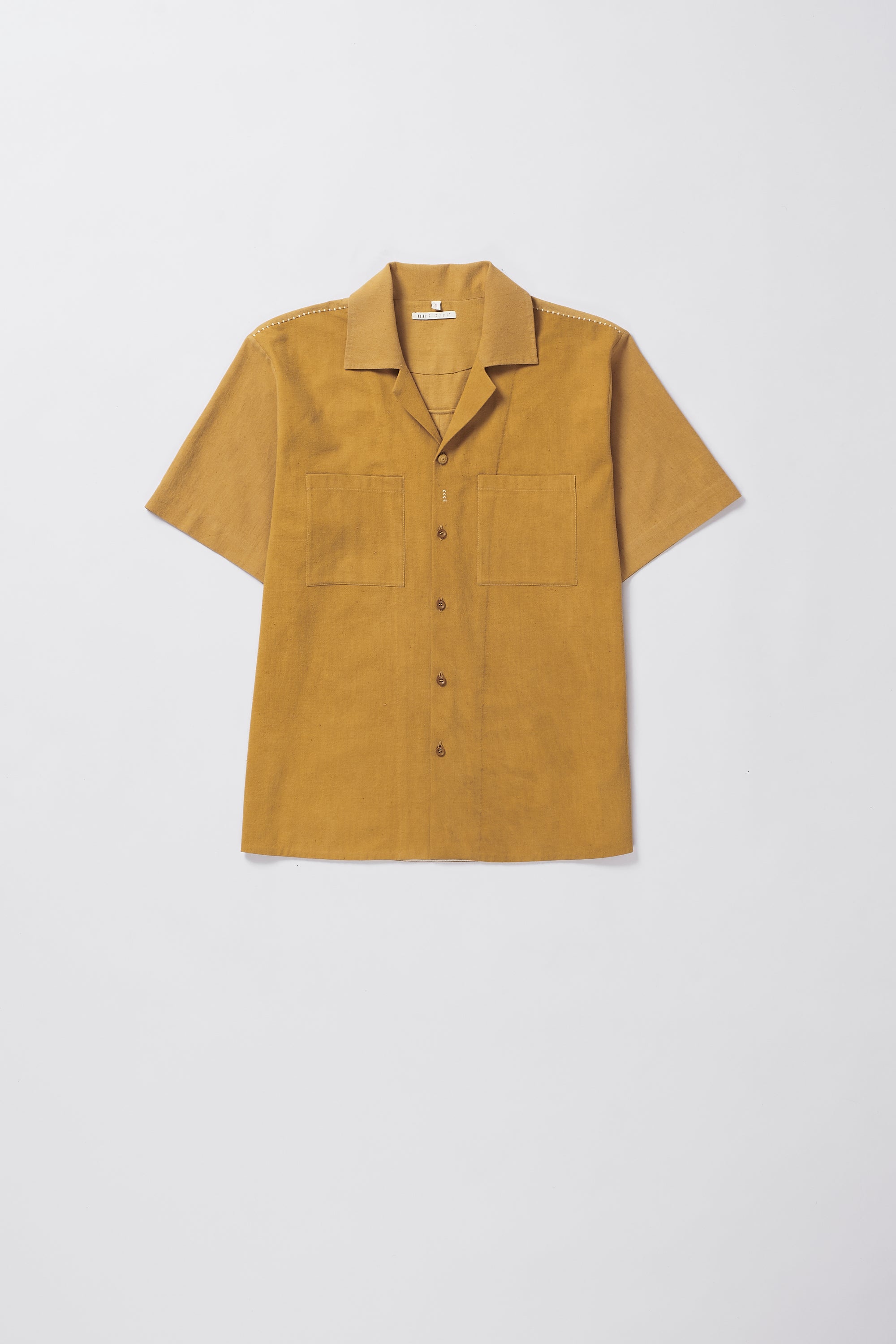 MUSTARD YELLOW CAMP COLLAR SHIRT