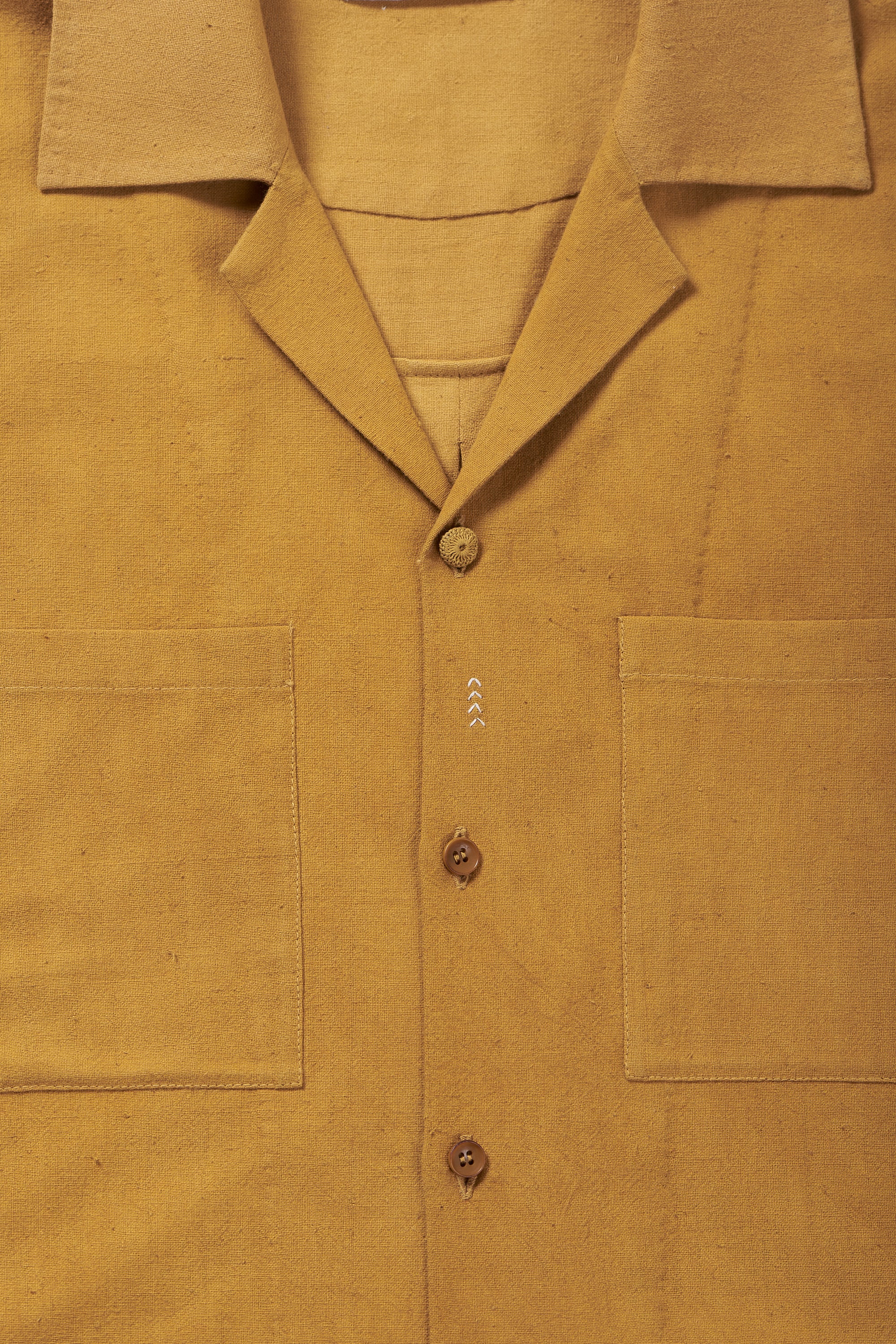 MUSTARD YELLOW CAMP COLLAR SHIRT