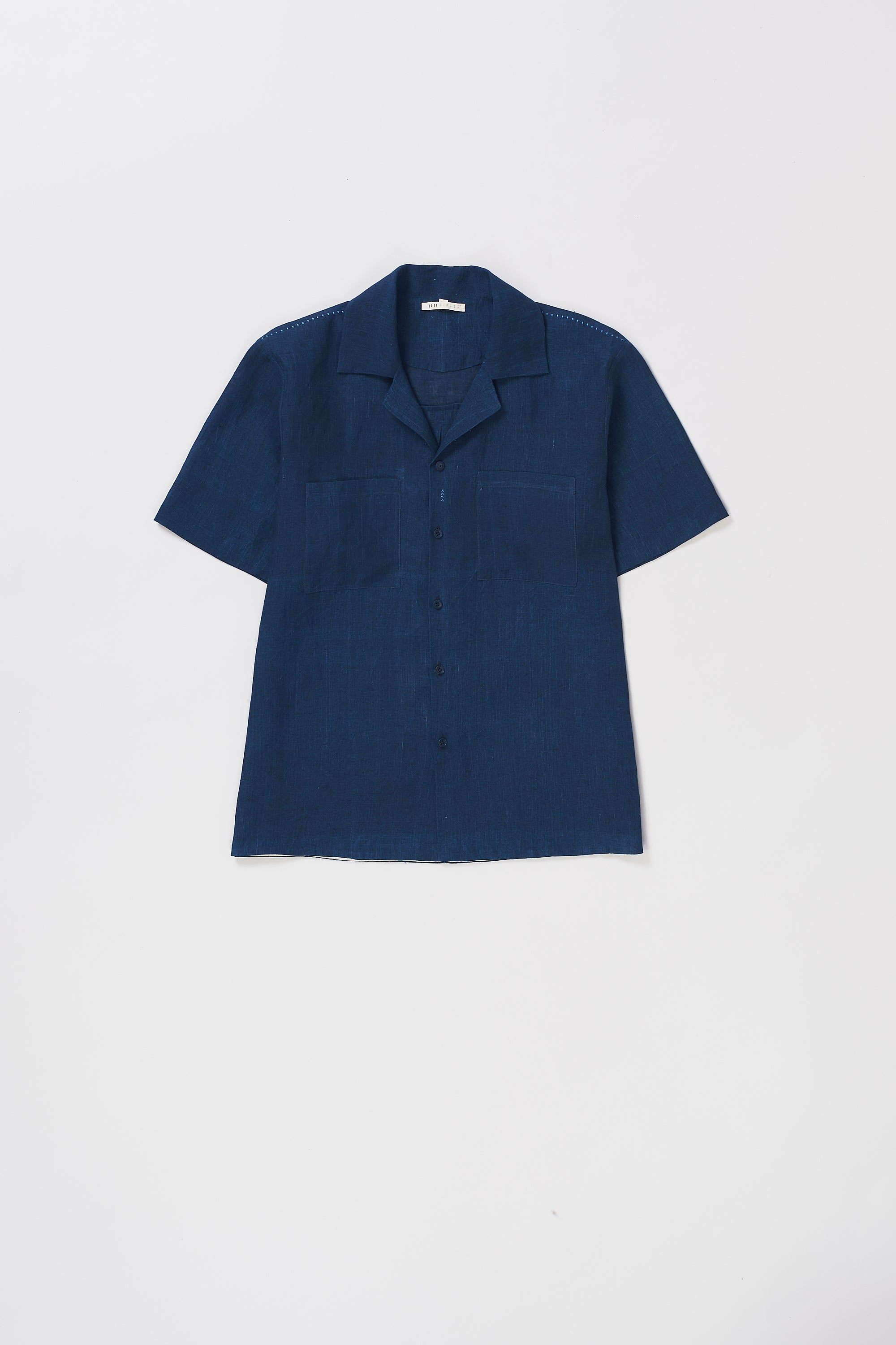 Indigo Camp Collar Shirt S