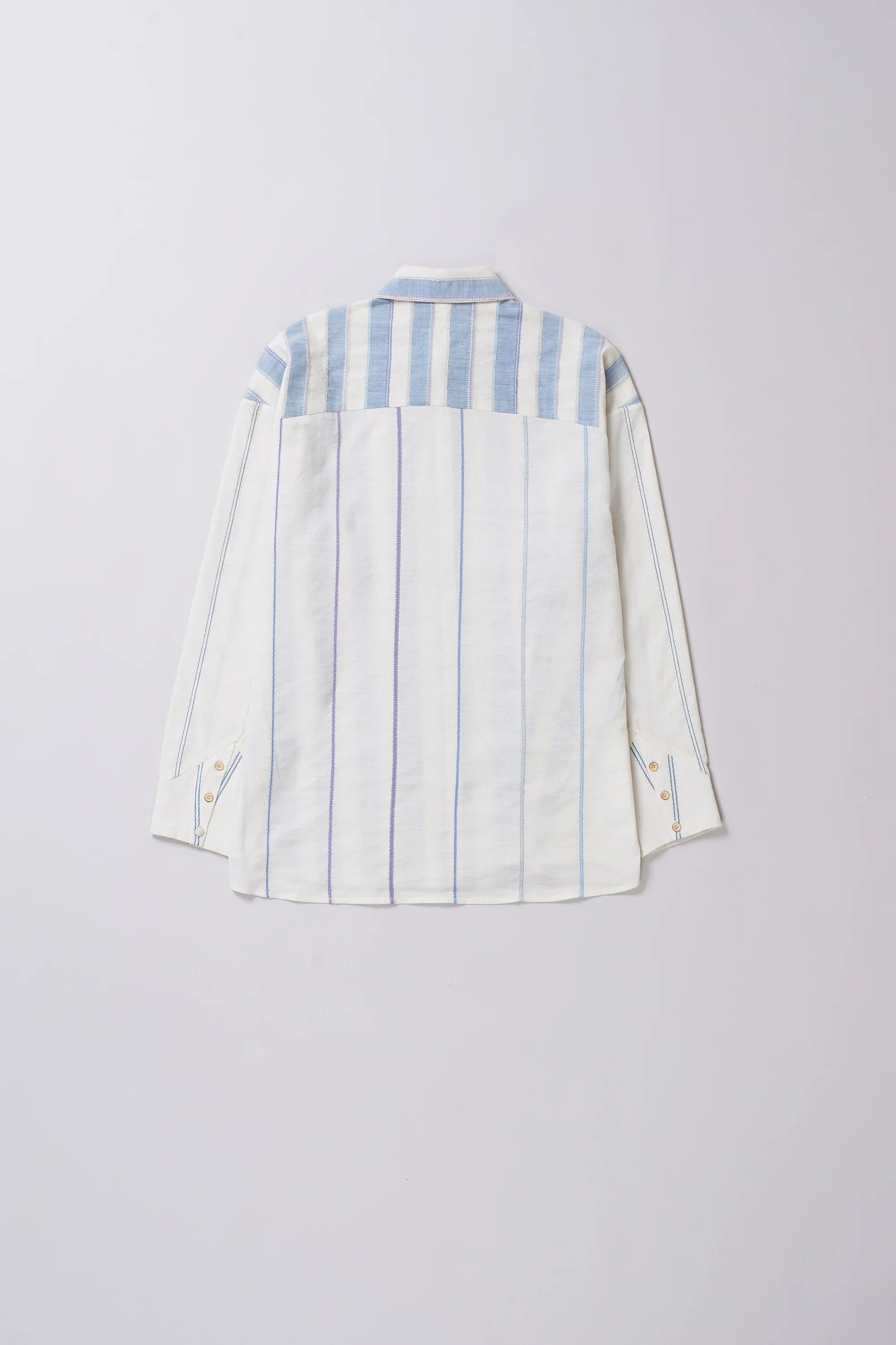 Ecru cotton shirt with full-sleeves