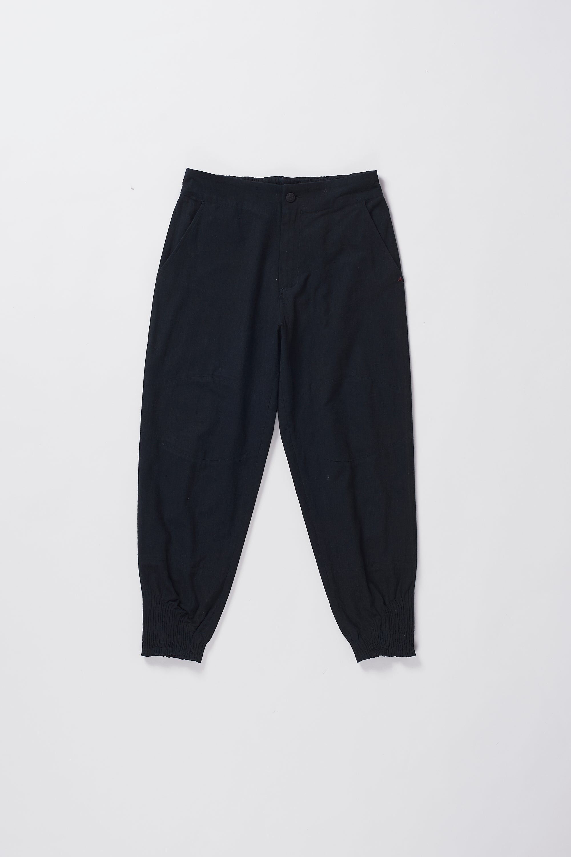 BLACK WOVEN JOGGERS