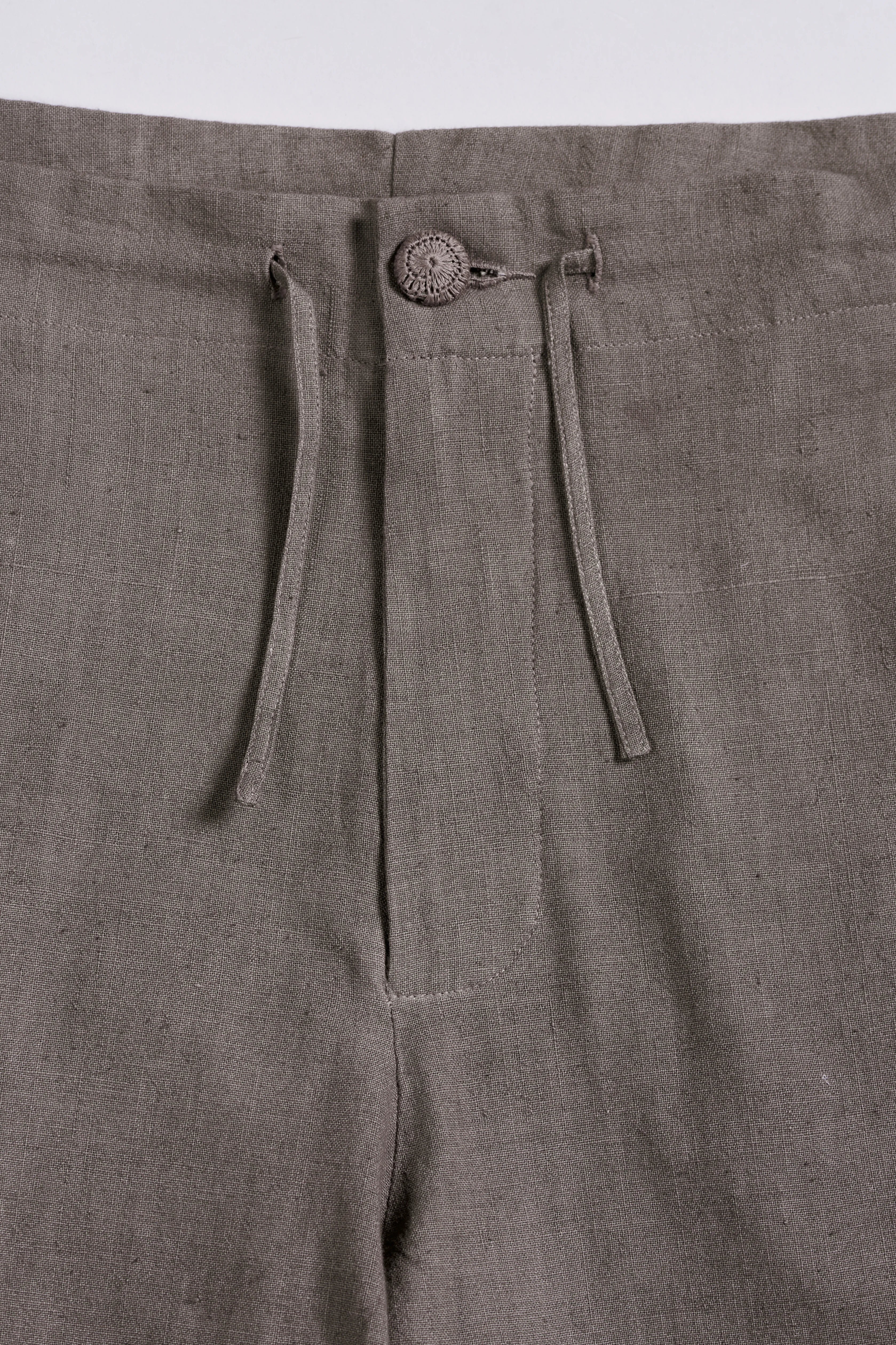 Drawstring Cotton Pant in Ash Grey