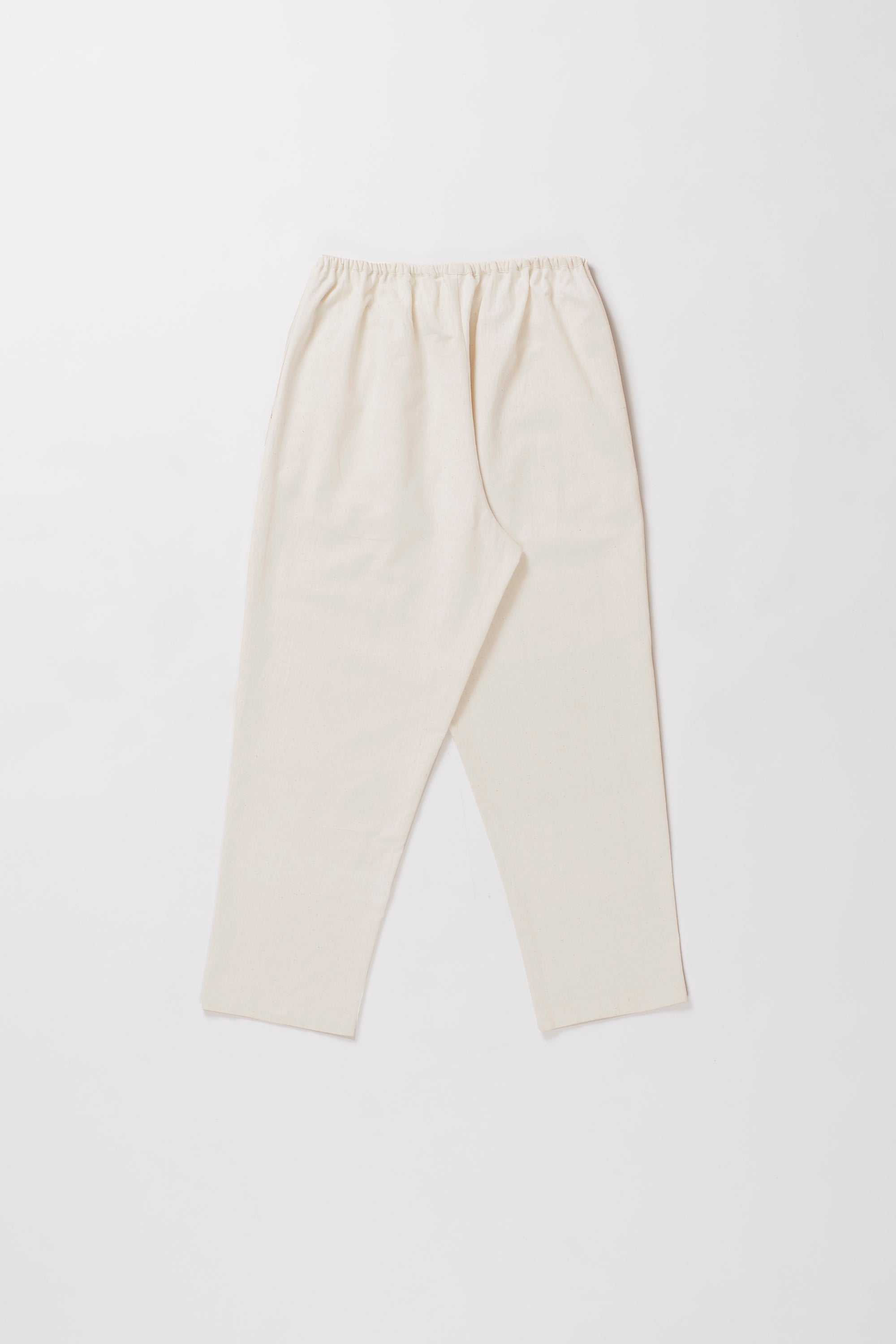 Ecru elastic cotton pant