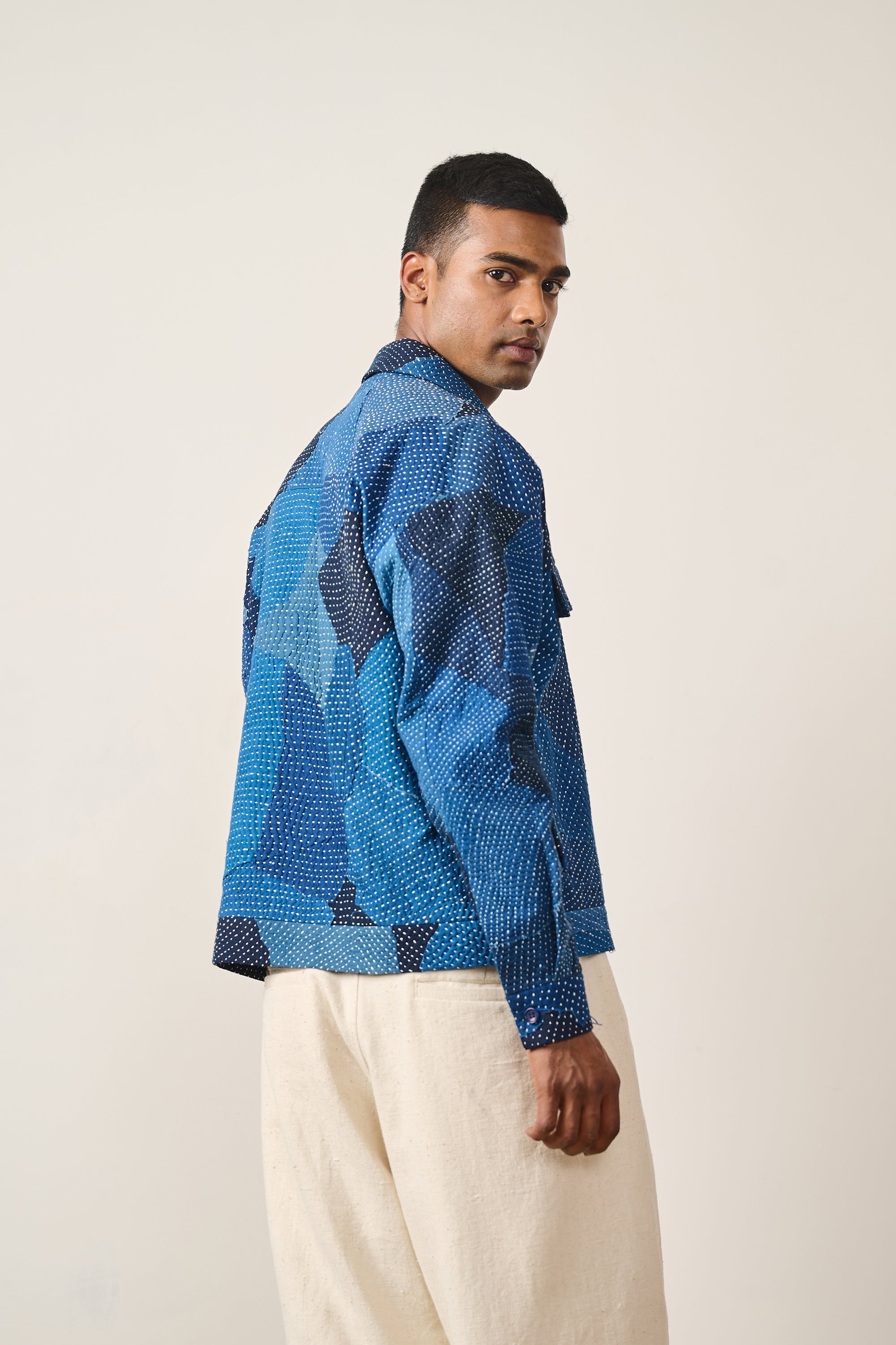KANTHA PATCHWORK BUTTON DOWN JACKET