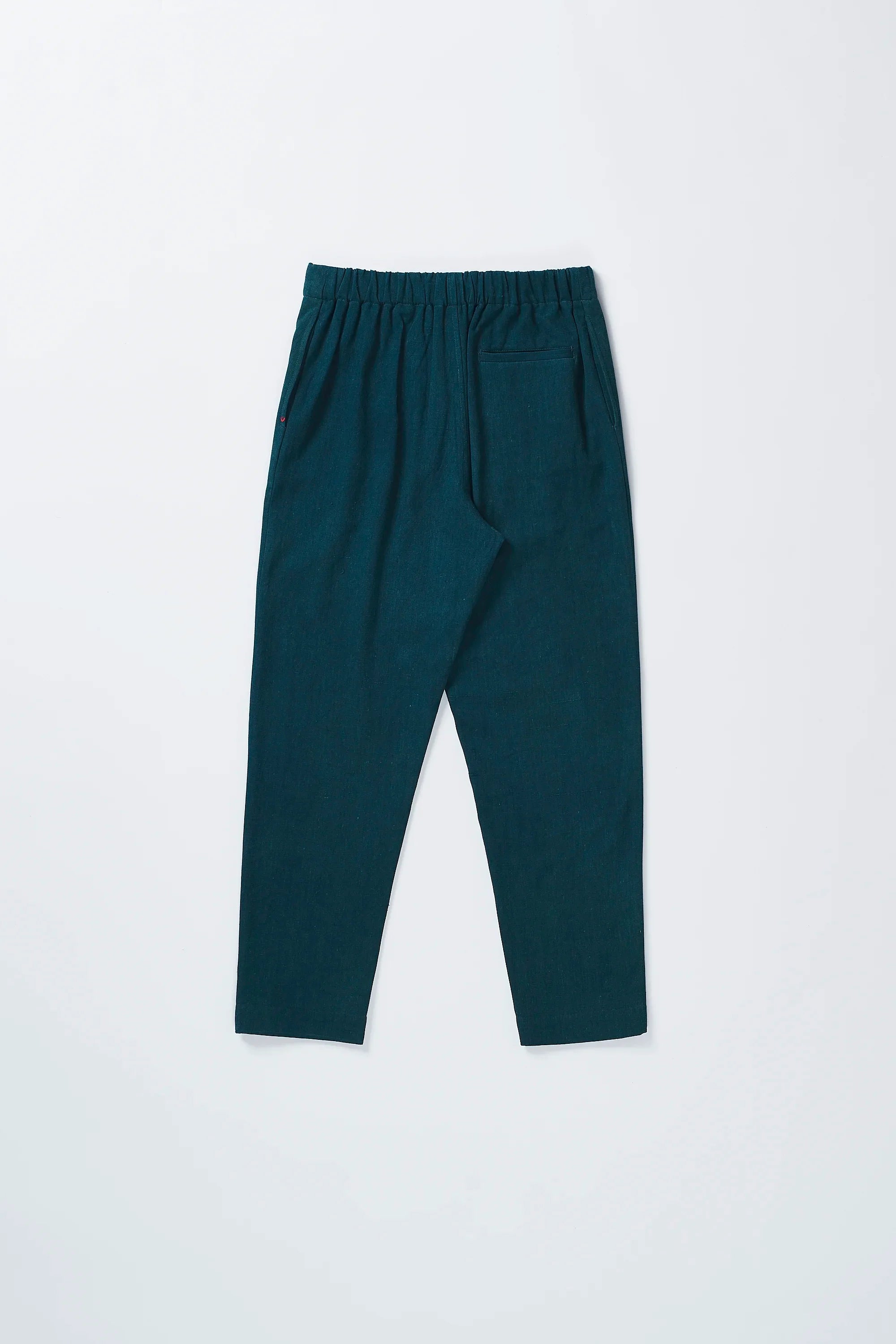BOTTLE GREEN TAPERED FIT TROUSERS