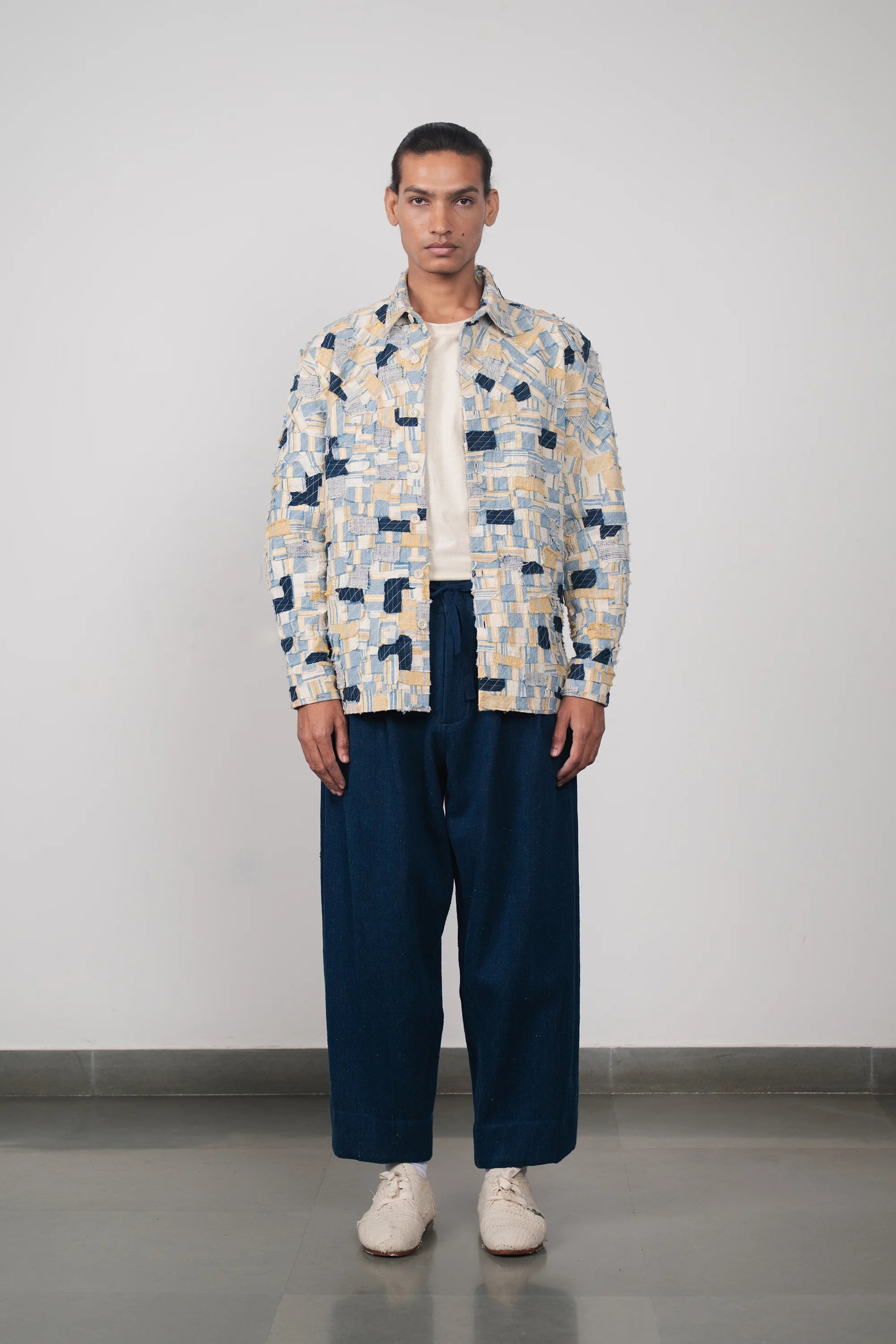 Indigo Denim Wide Leg Trousers