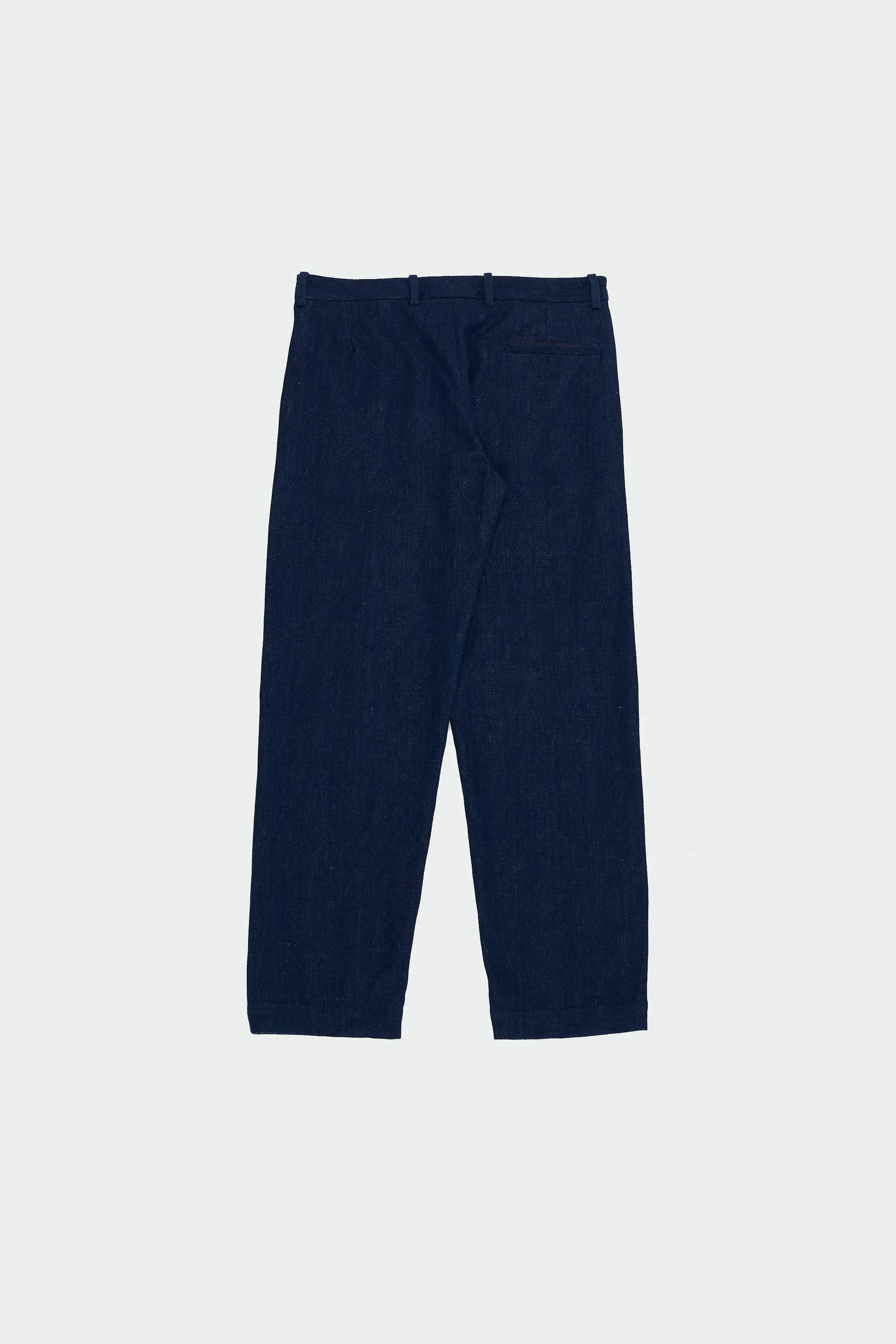 Back image of indigo cotton pant