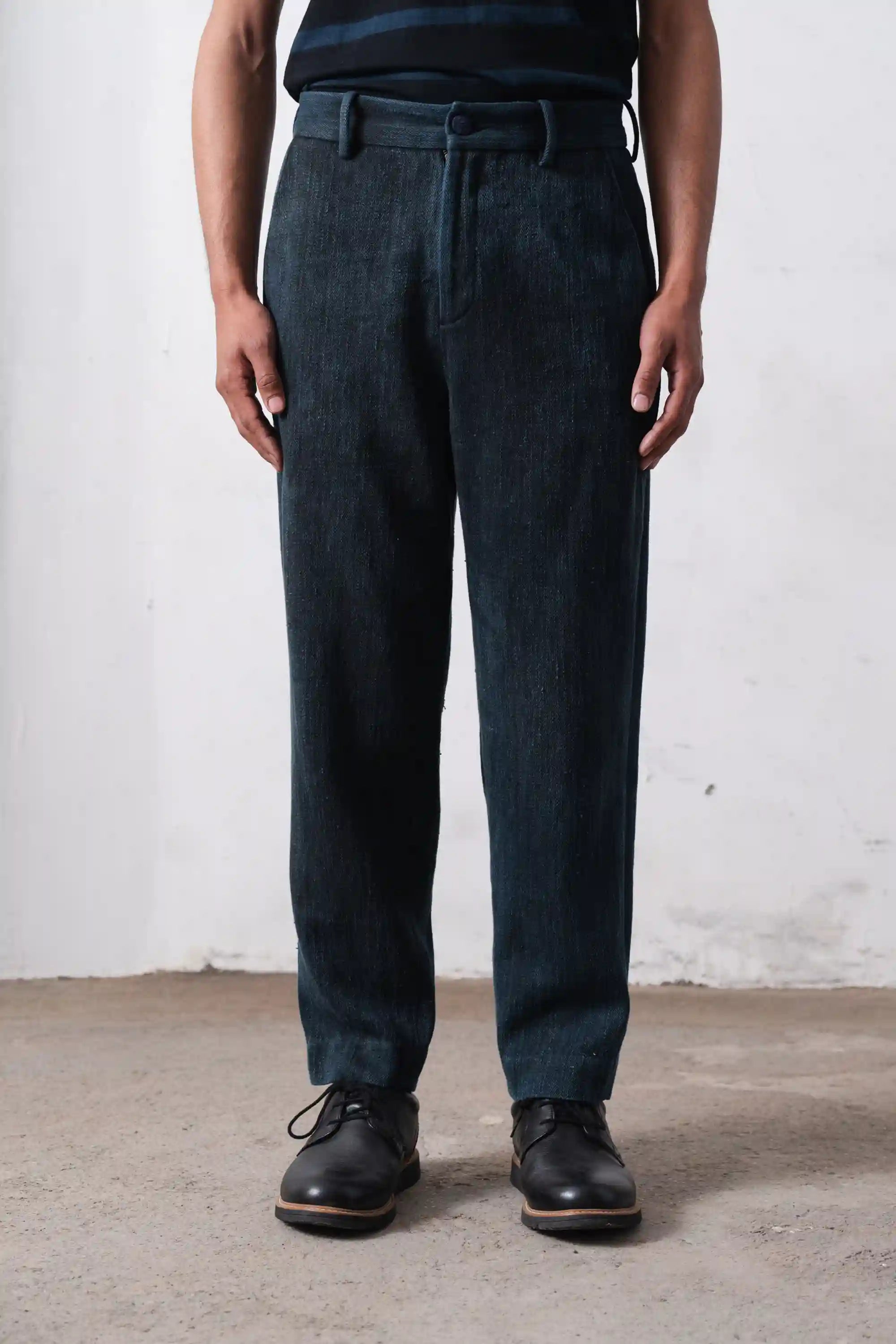 Midnight Indigo Denim Wide Trousers