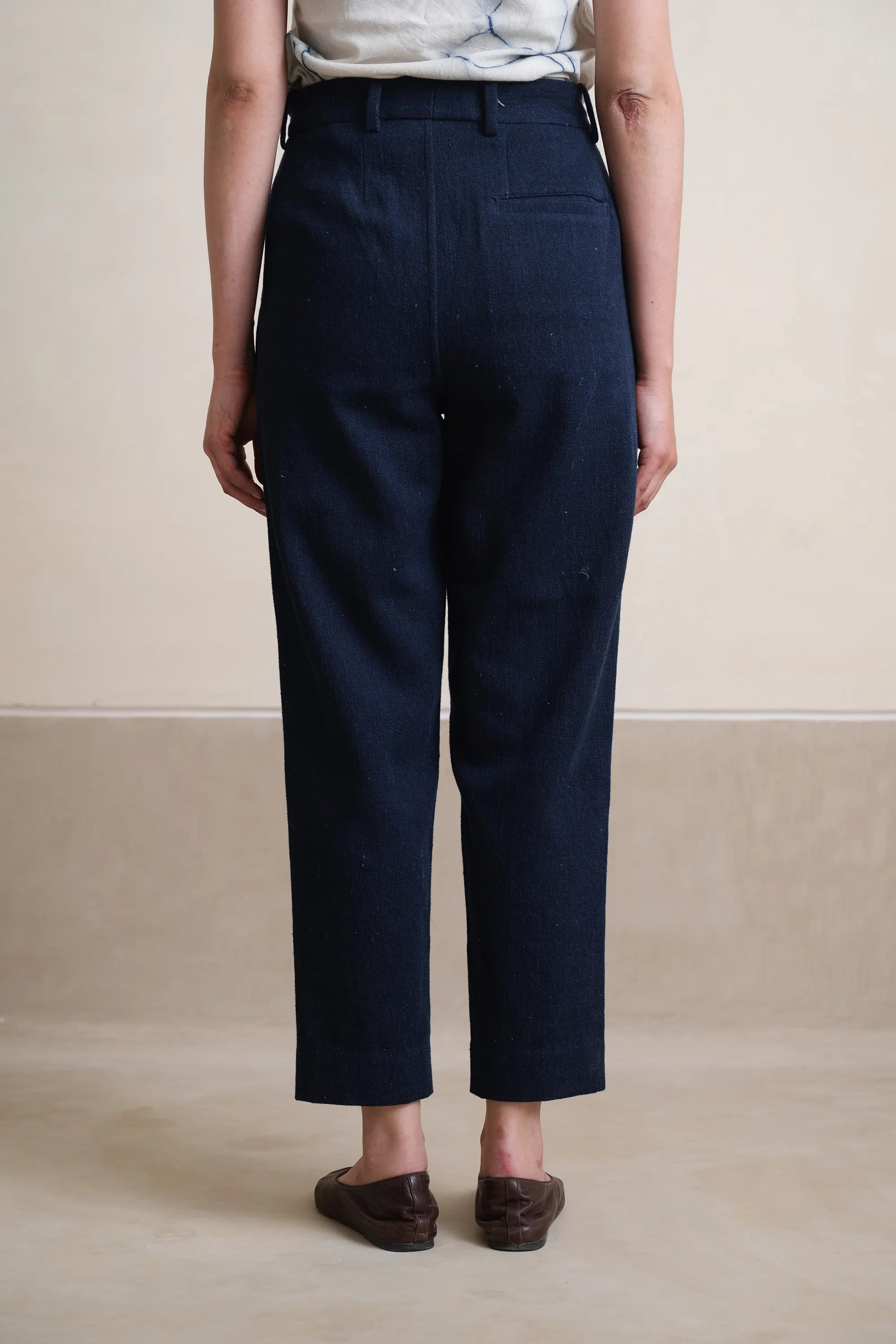 Tapered Trousers in Indigo Denim