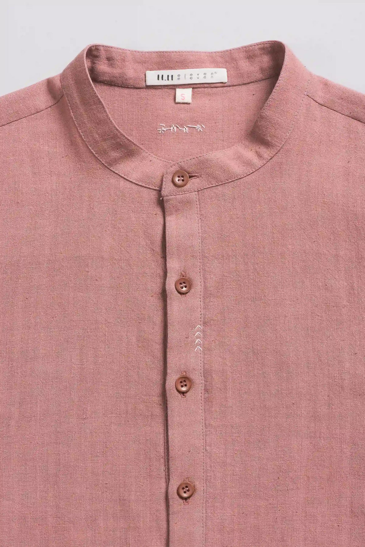 Band Collar Kurta in Dusky Mauve