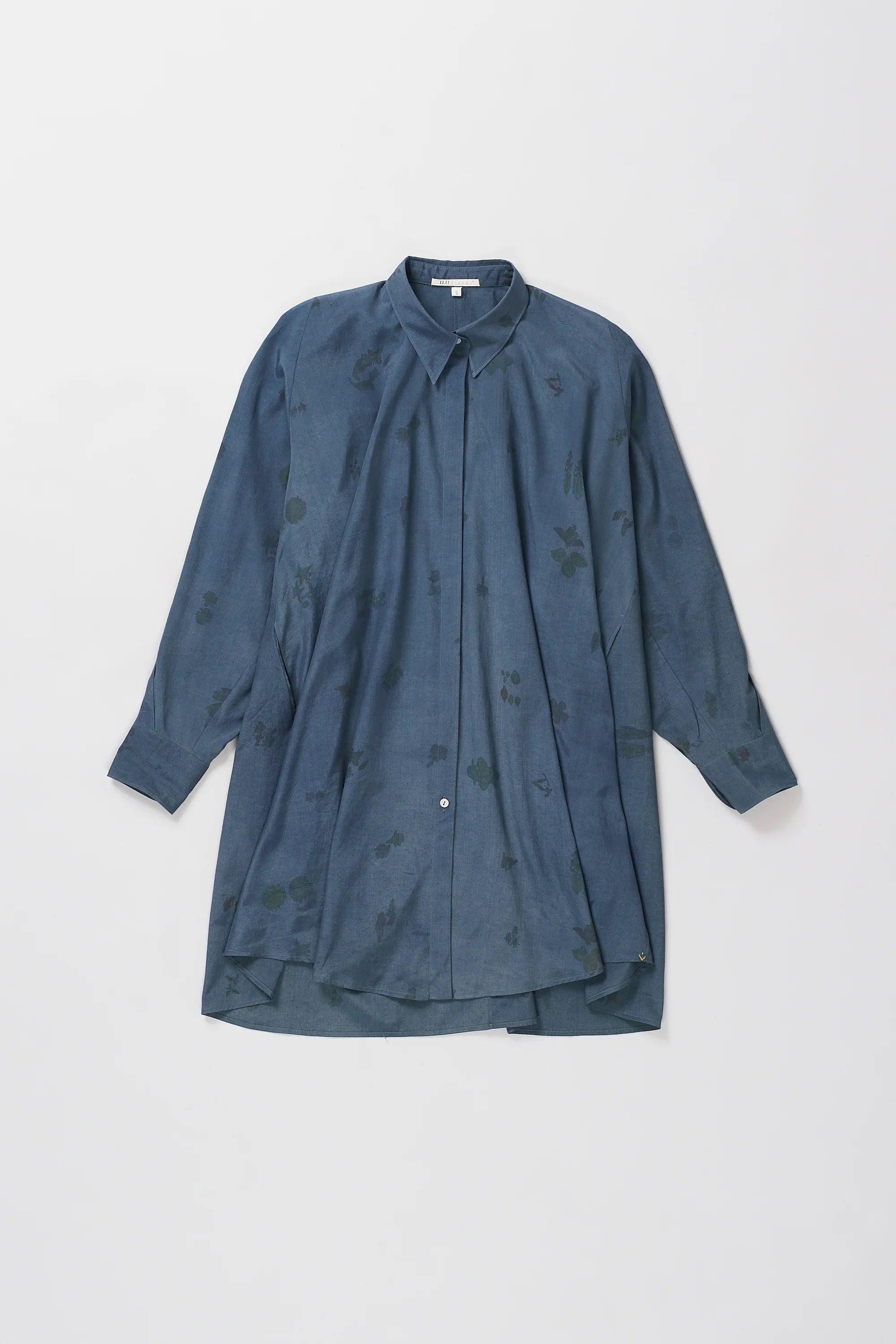 Flared Screen Printed Shirt Dress