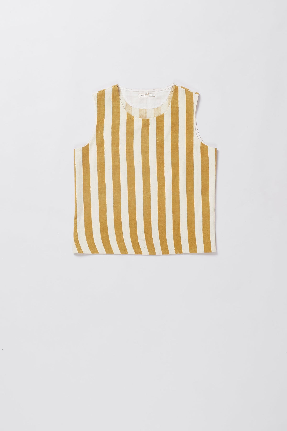 Front image of a mustard yellow top