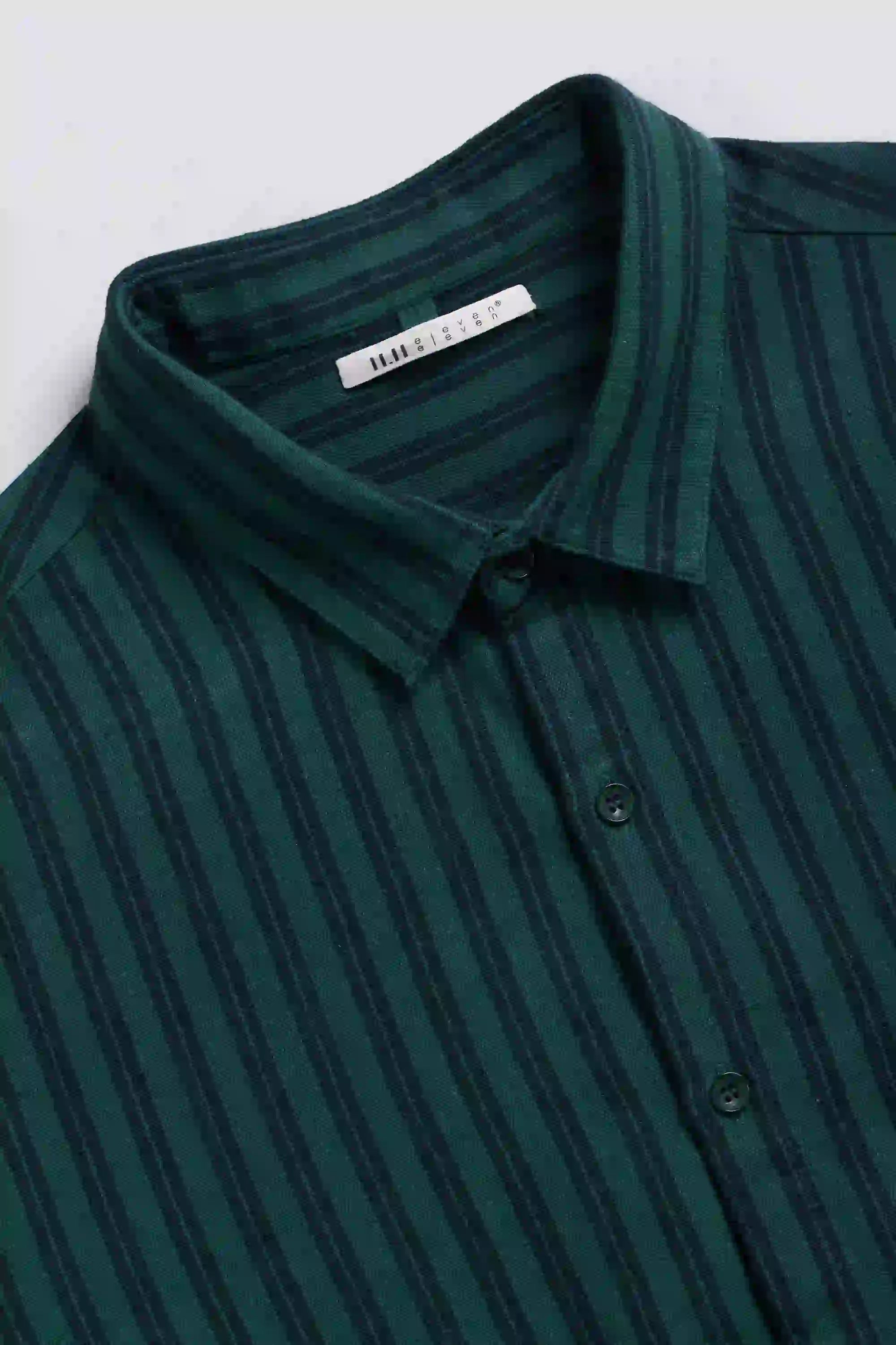 Striped Shirt in Bottle Green