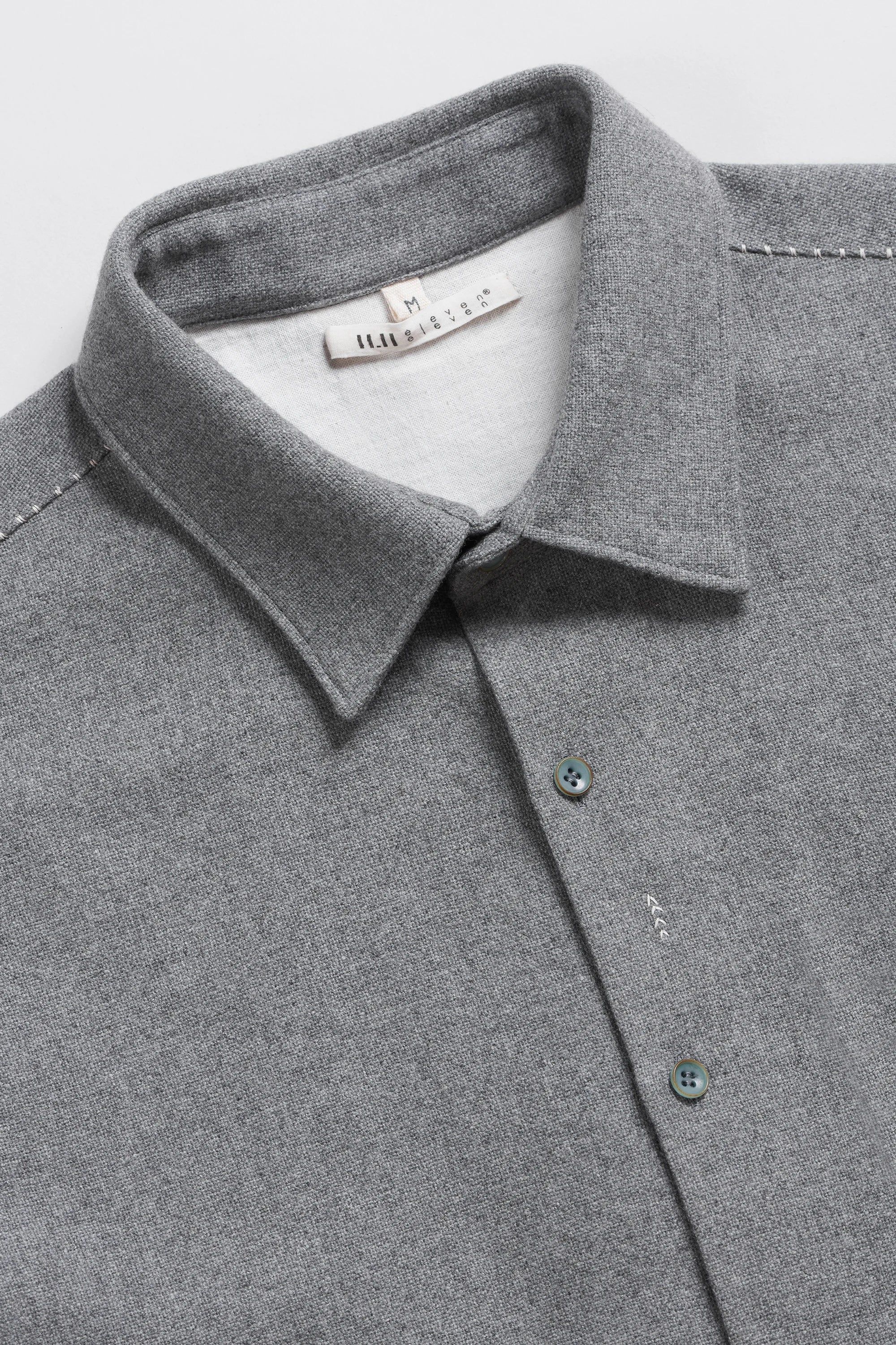 Ash Grey Cashmere Wool Oversized Shirt