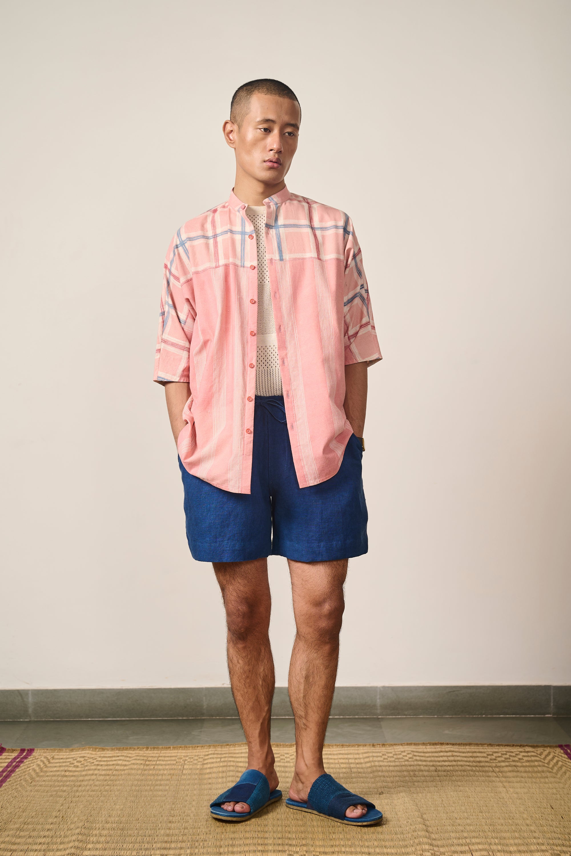 MULTI COLOURED STRIPED KIMONO HALF SLEEVE SHIRT