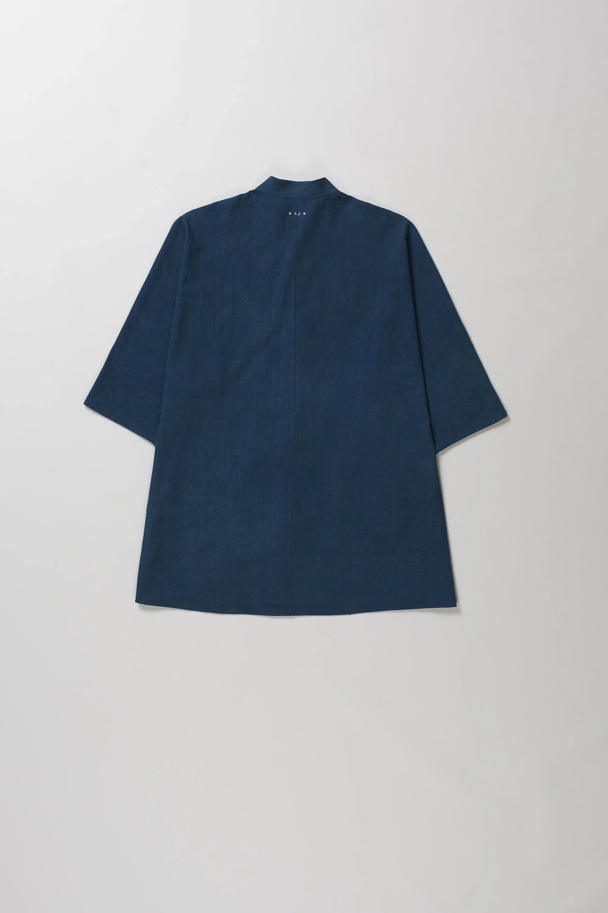 Back image of space blue cotton shirt