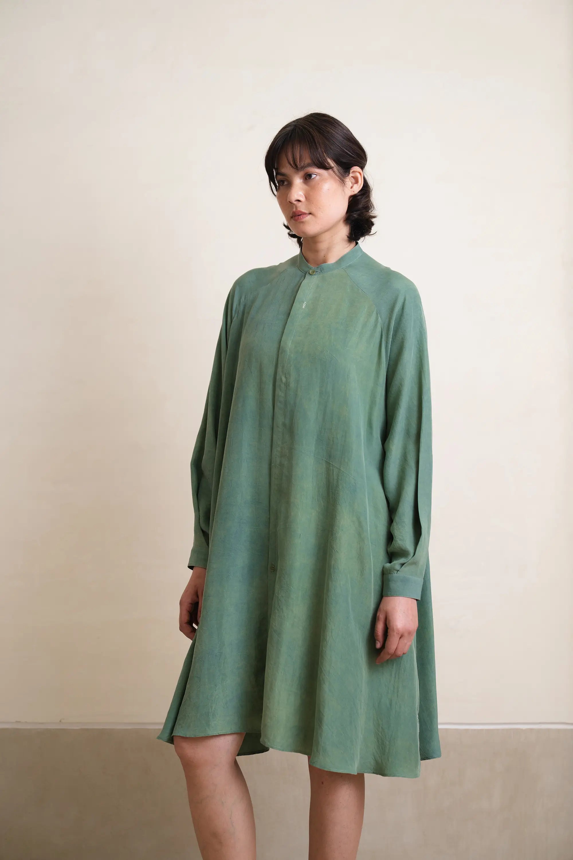 Turf Green Flared Shift Dress