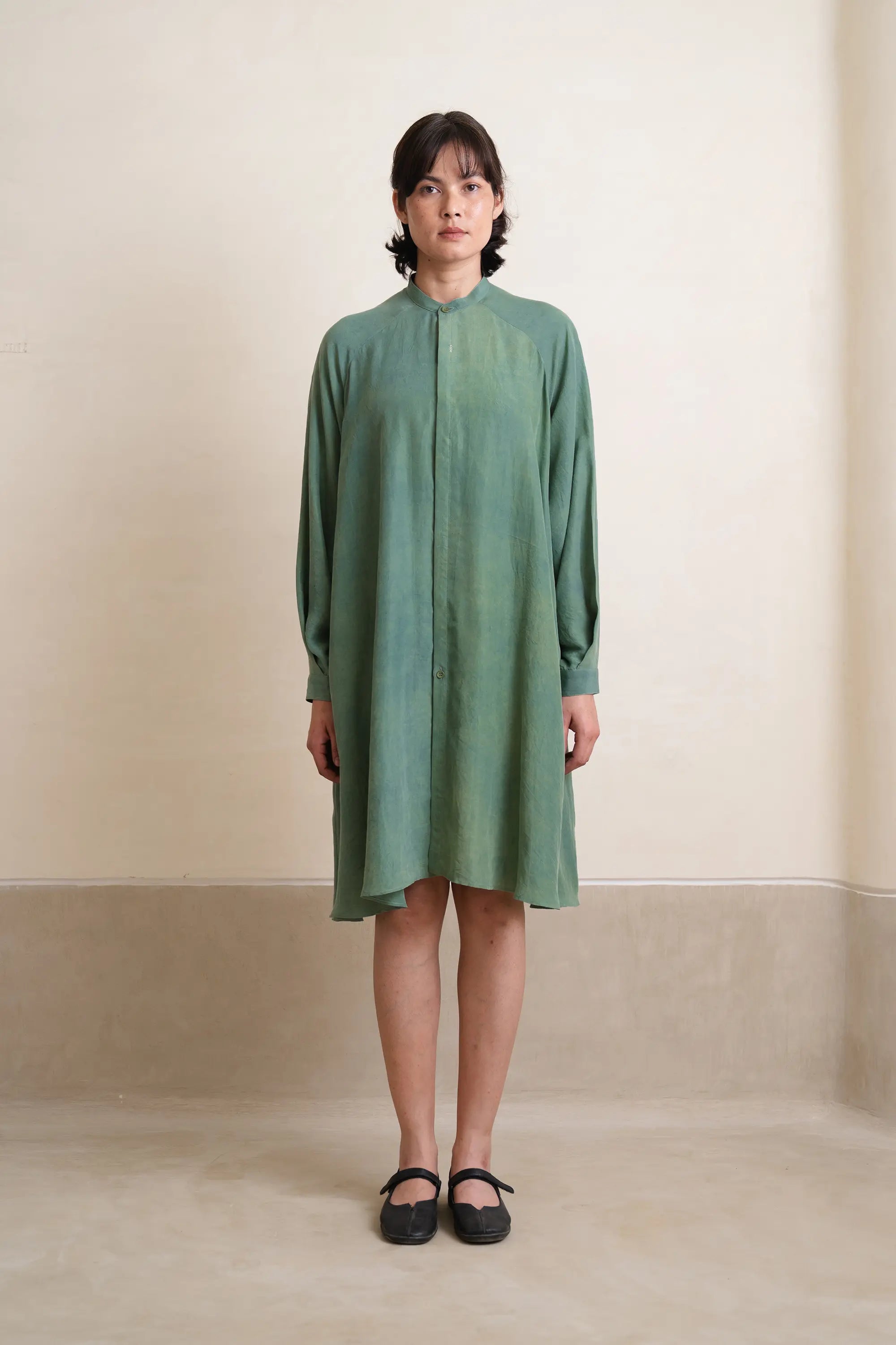 Turf Green Flared Shift Dress