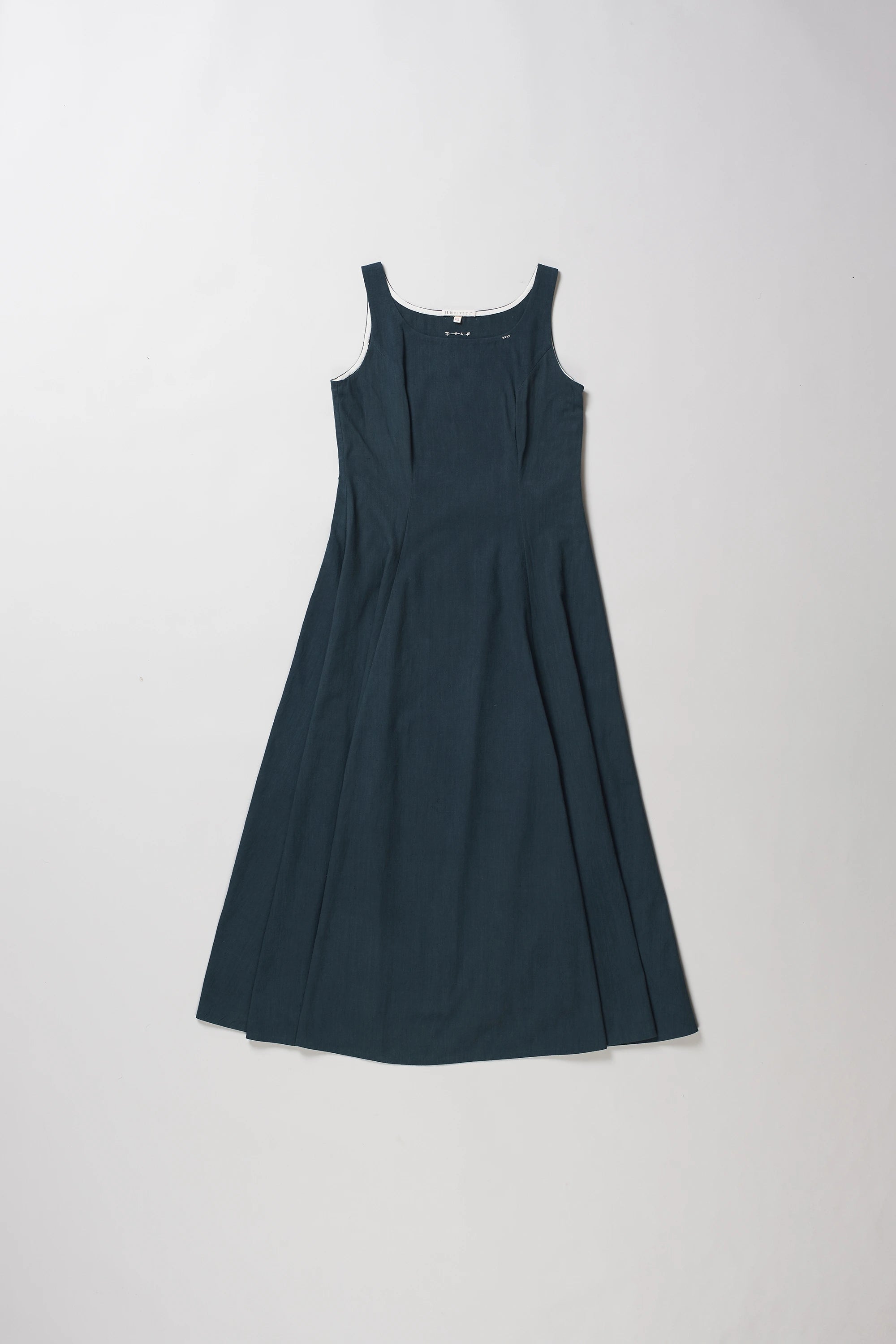 Flared Princess Cut Dress in Black Indigo