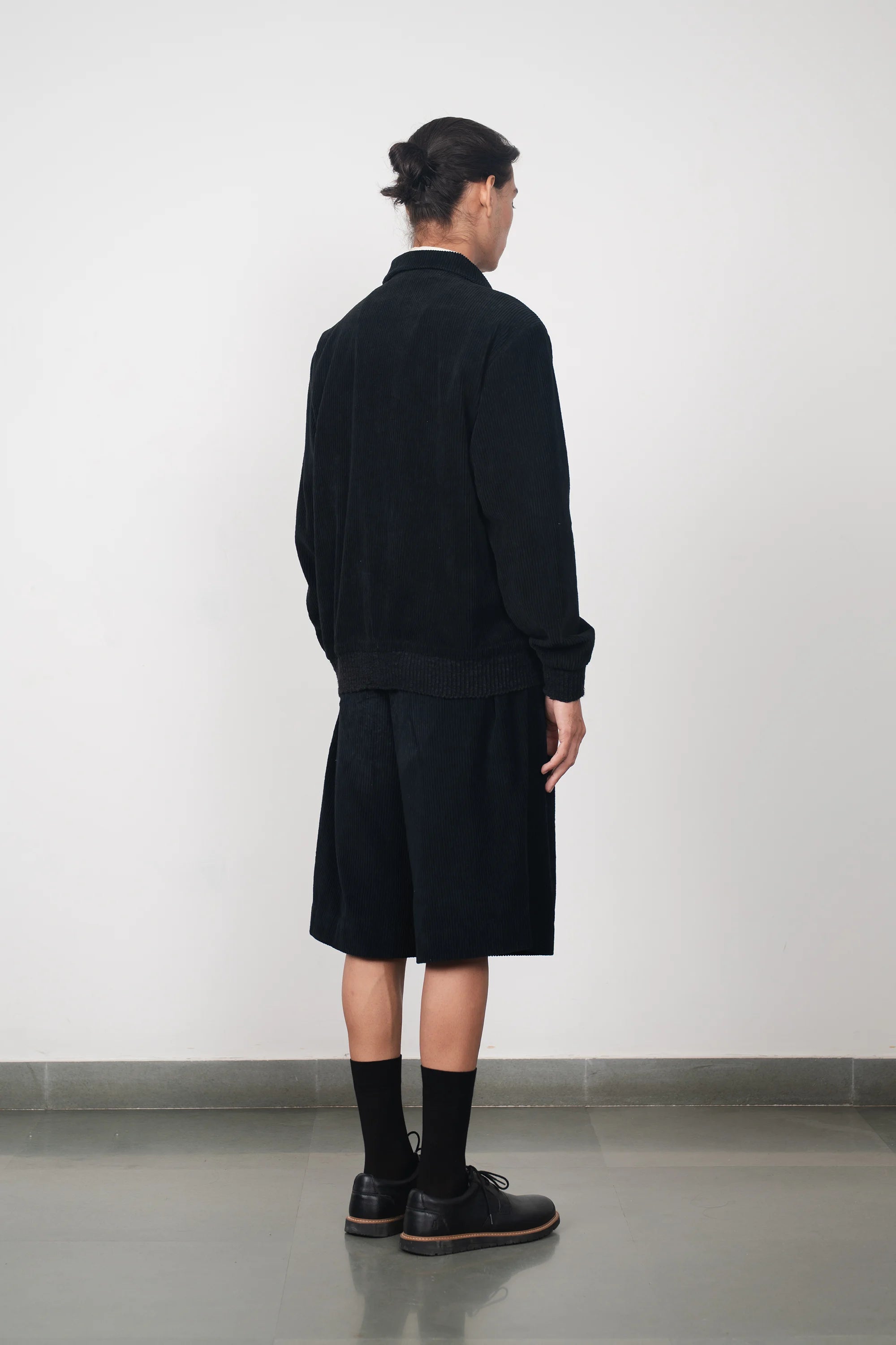 Black Corduroy Bomber Jacket