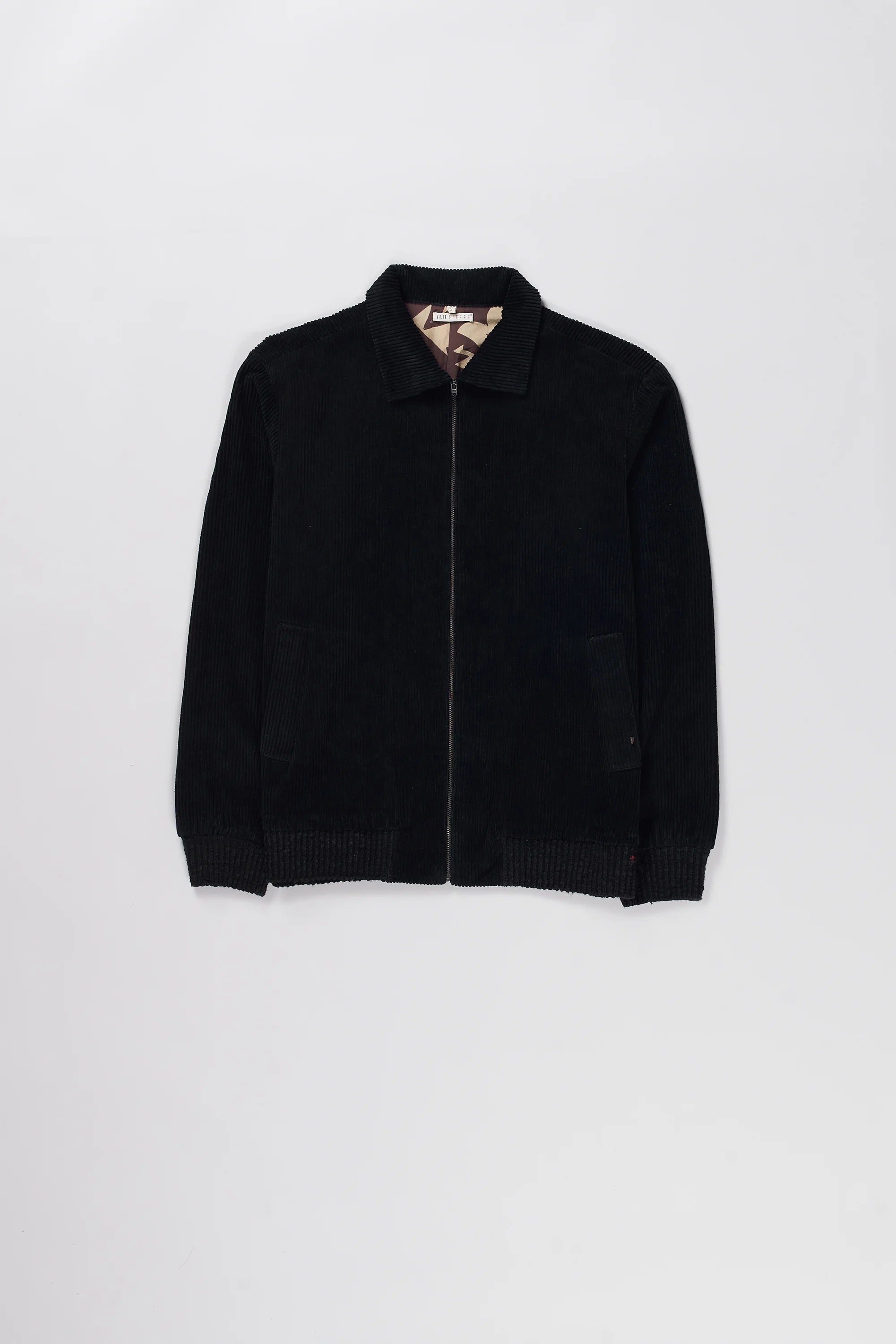 Front image of black cotton jacket