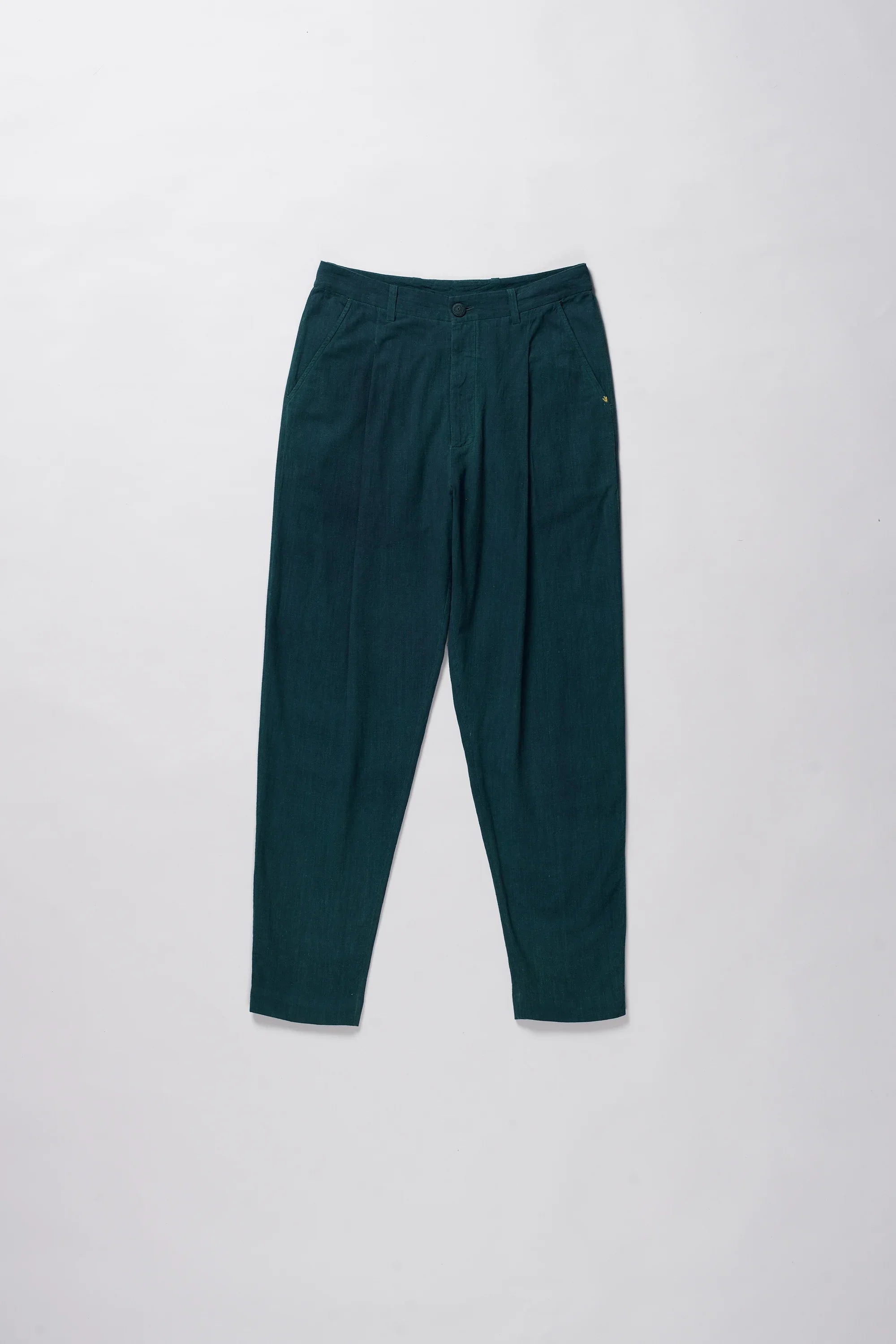 BOTTLE GREEN COTTON TROUSERS