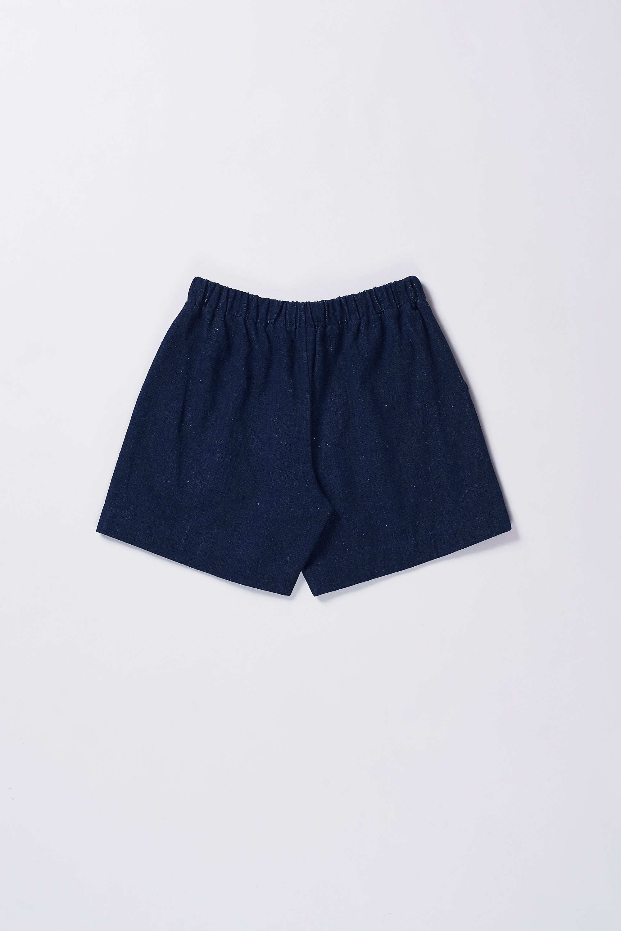 NATURAL INDIGO COTTON DRAWSTRING UNISEX SHORTS