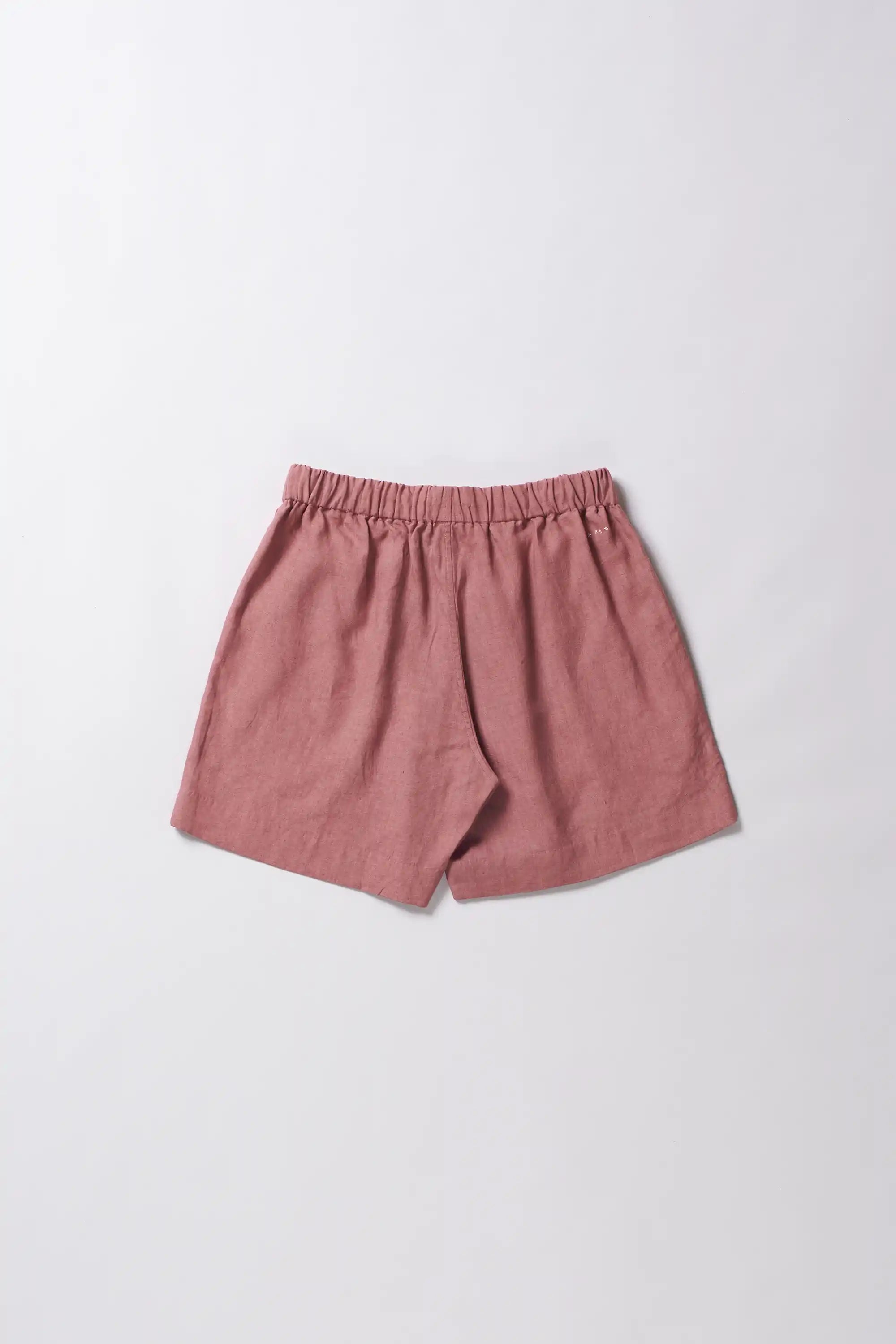 Linen rouge pink shorts