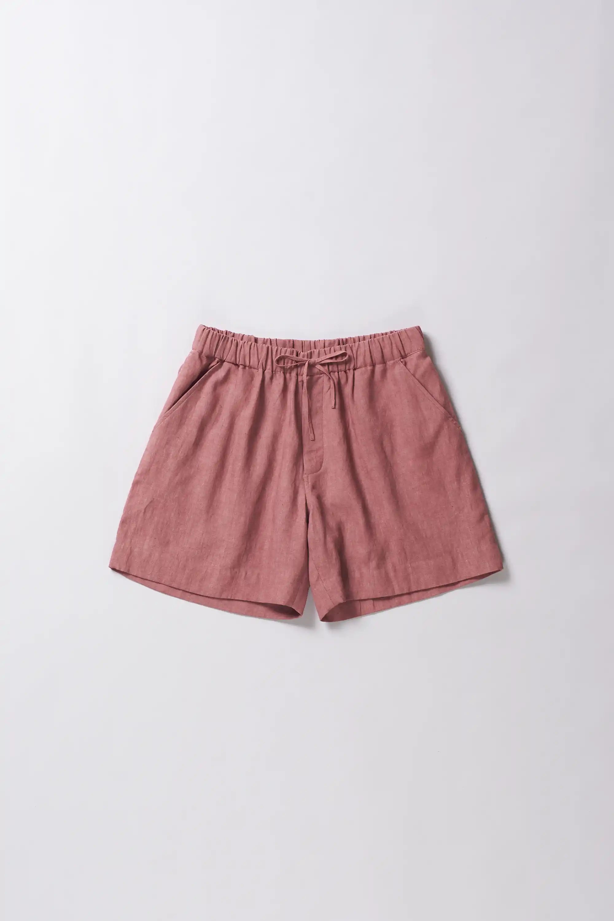 Linen rouge pink shorts